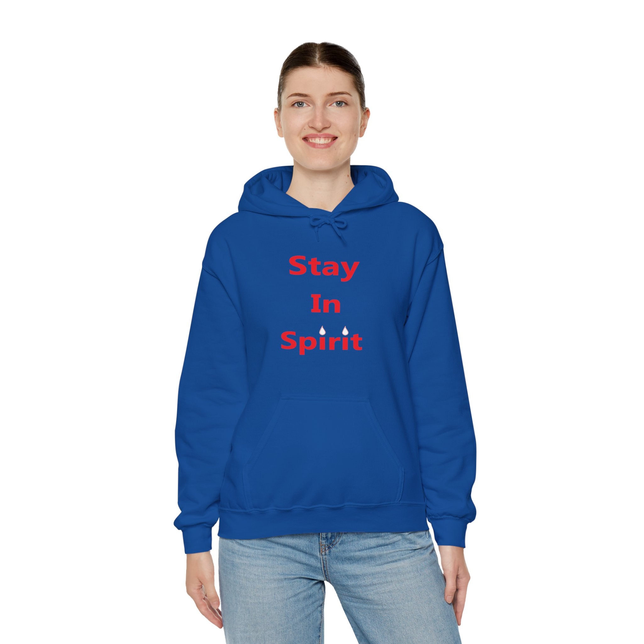 Stay In Spirit Red Lettered Unisex Heavy Blend™ Hooded Sweatshirt