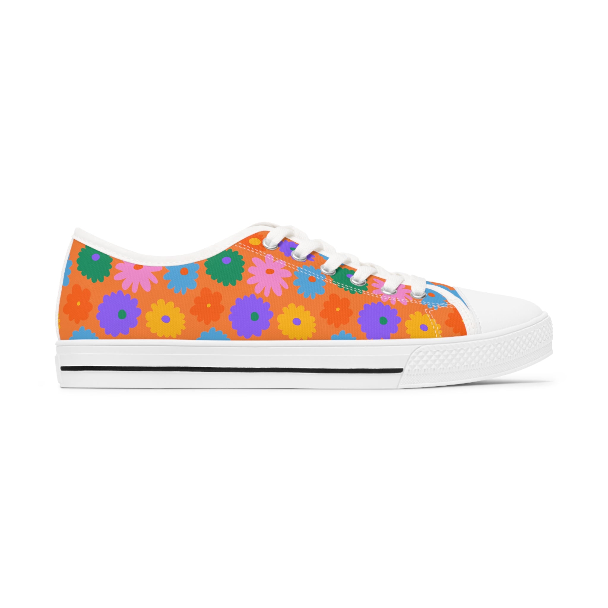 Stay In Spirit Orange Flower Women's Low Top Shoes - Stay In Spirit Shop