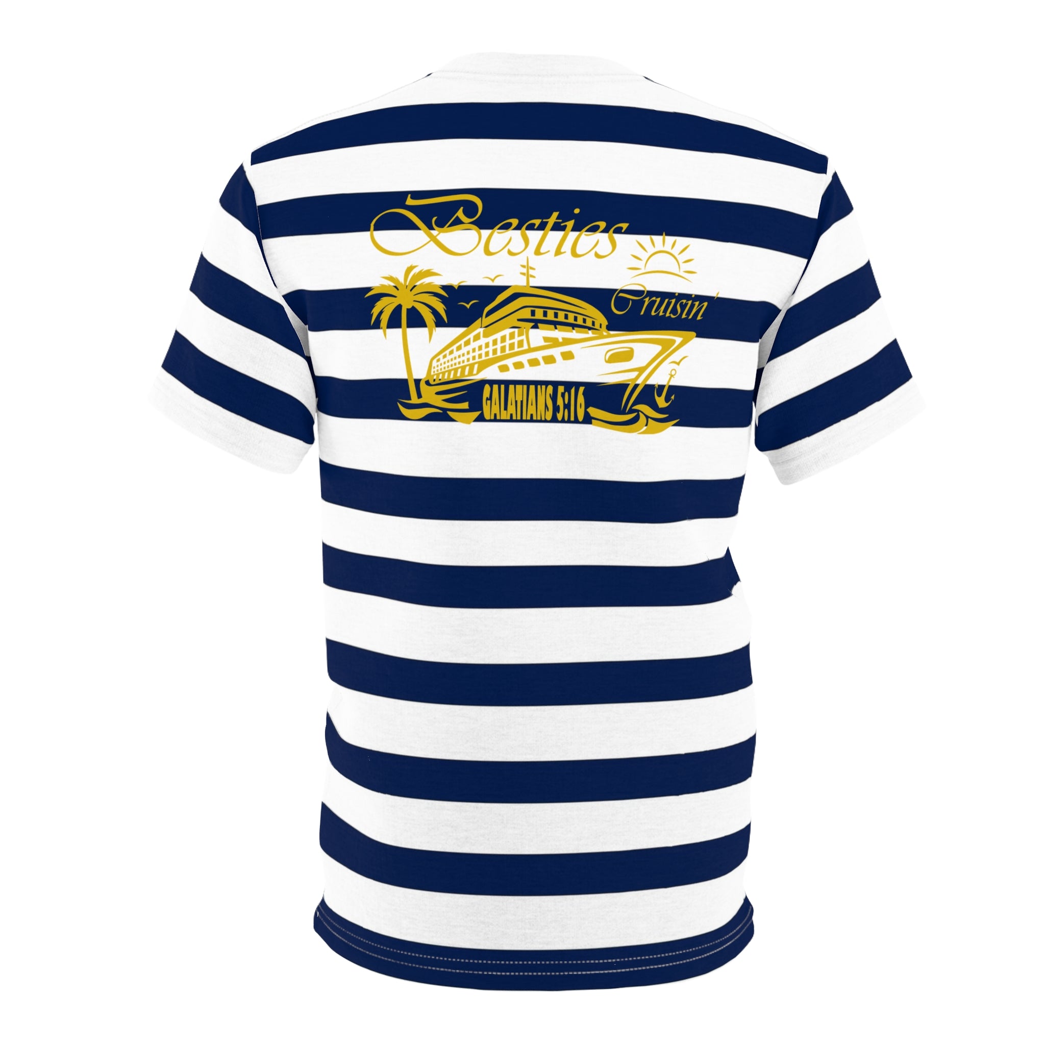 Stay In Spirit Navy Blue Striped Unisex Tee - Stay In Spirit Shop