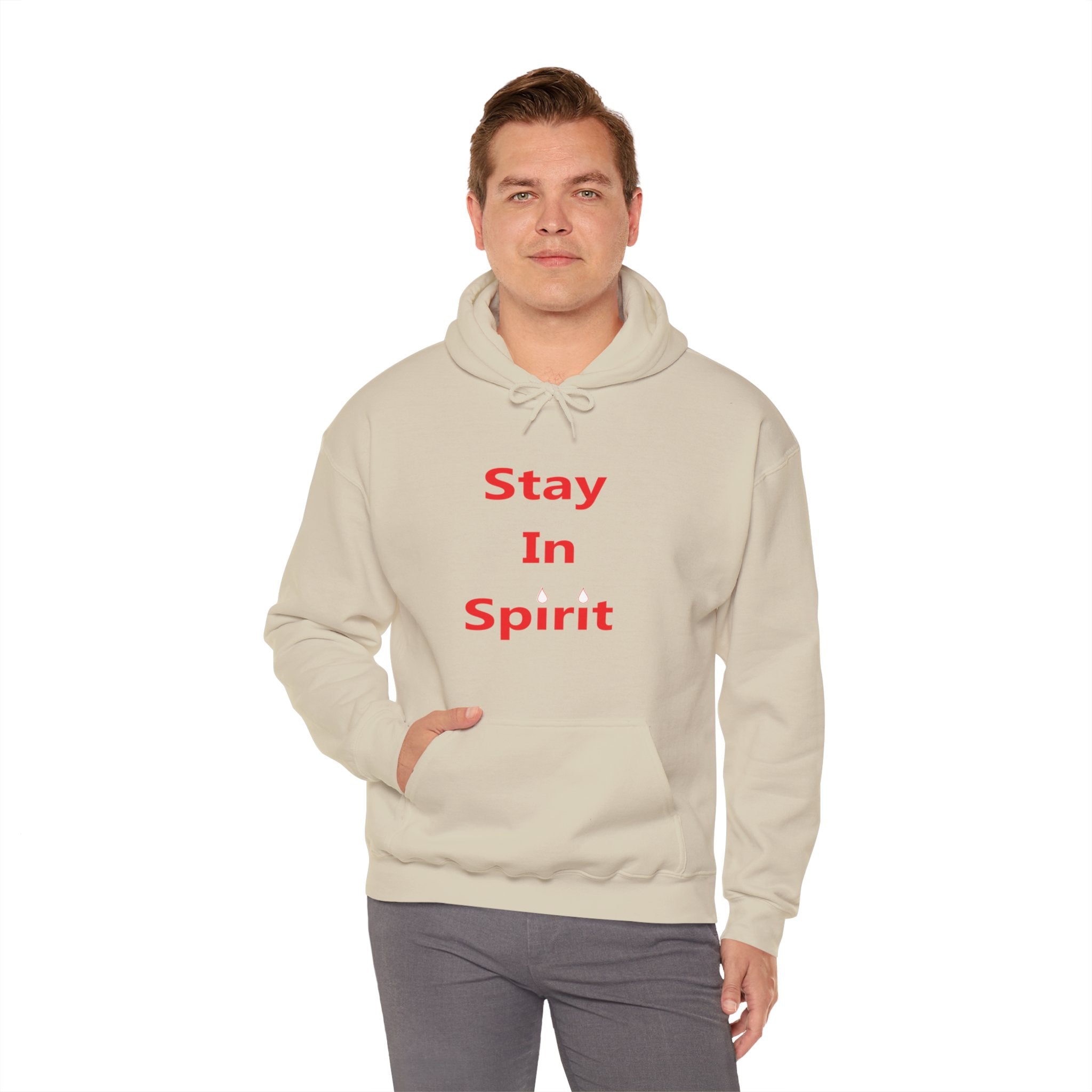 Stay In Spirit Red Lettered Unisex Heavy Blend™ Hooded Sweatshirt