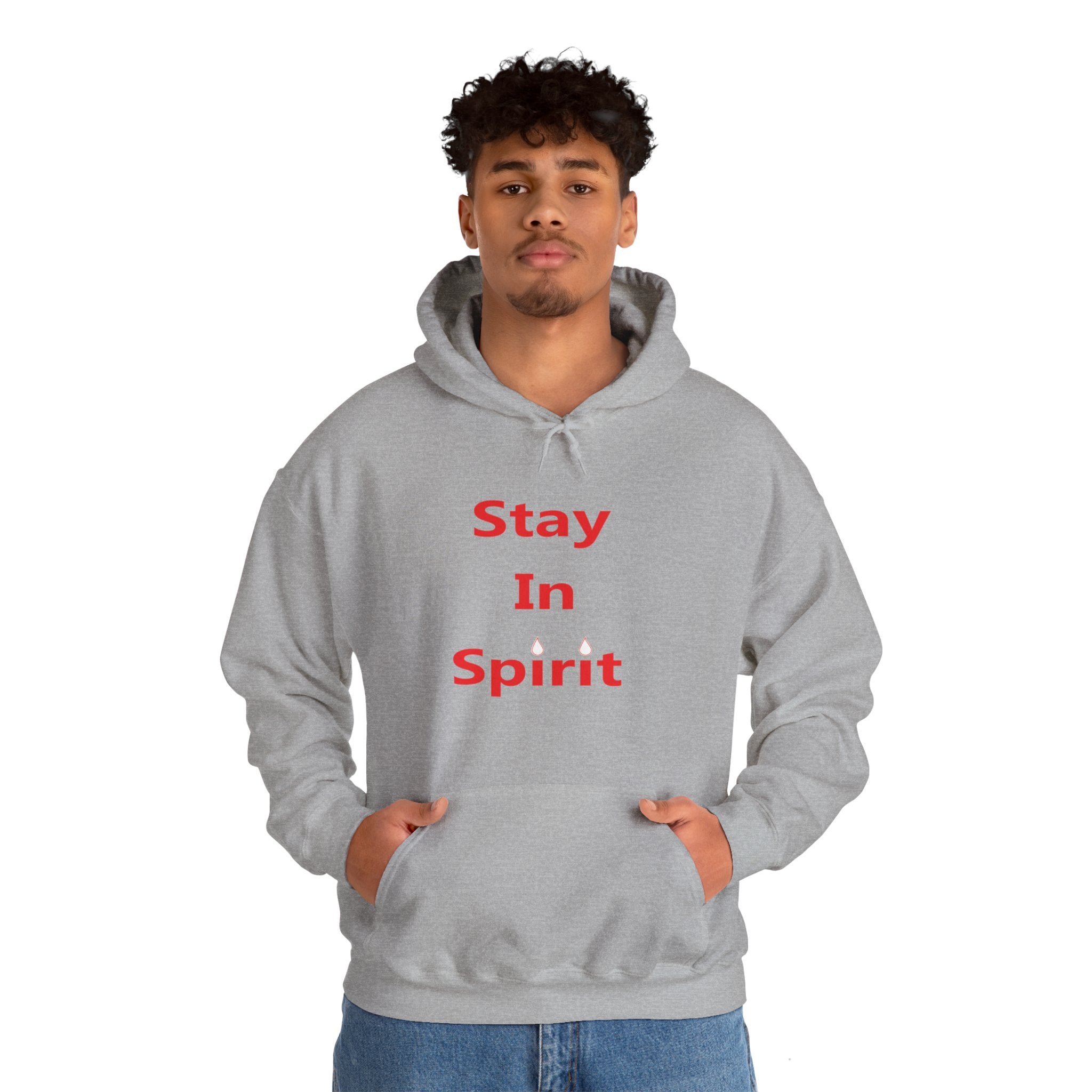 Stay In Spirit Red Lettered Unisex Heavy Blend™ Hooded Sweatshirt