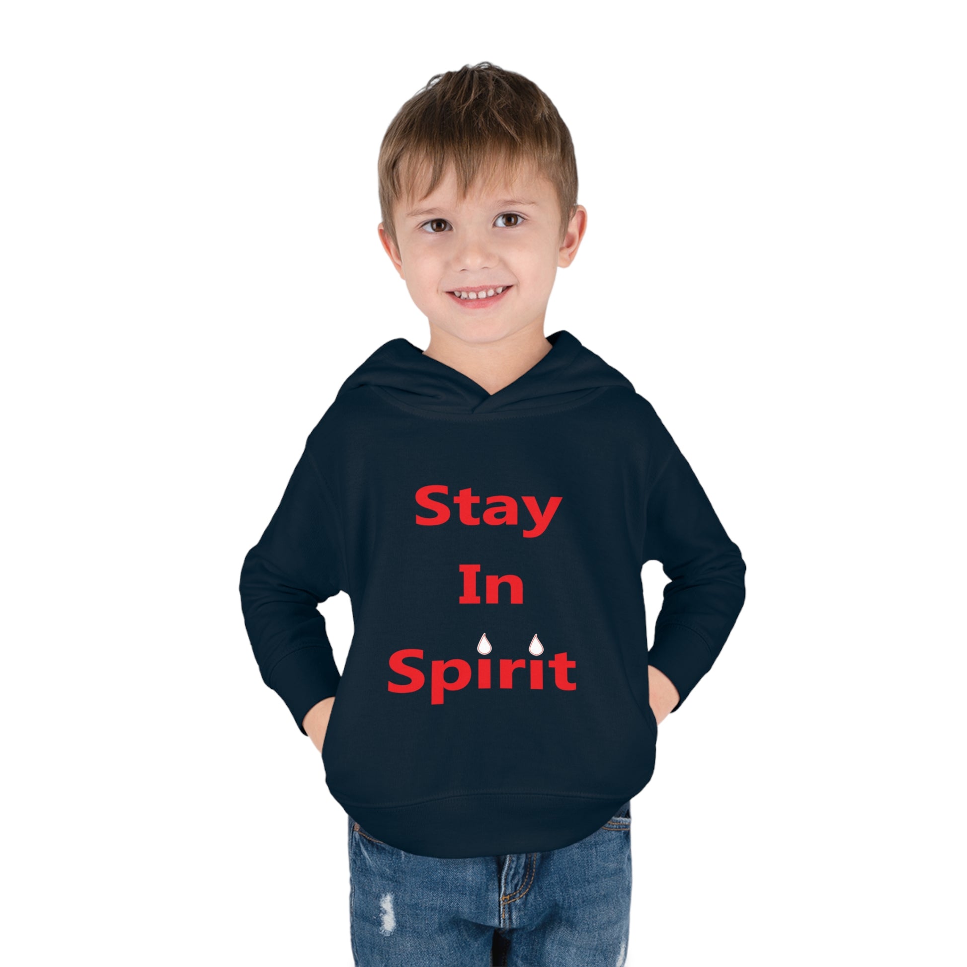 Stay In Spirit Red Lettered Toddler Pullover Fleece Hoodie - Stay In Spirit Shop