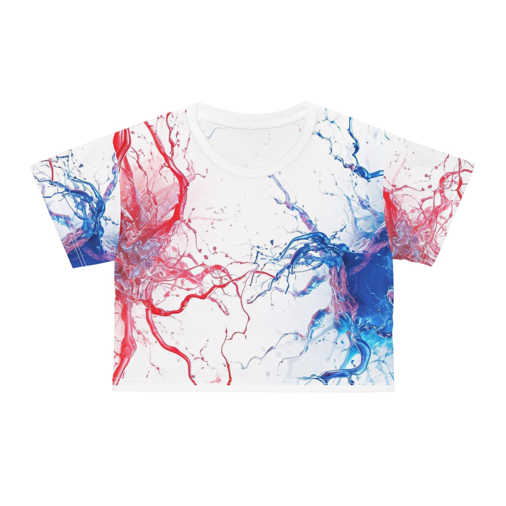 Faithful Red/White/Blue Crop Tee - Stay In Spirit Shop