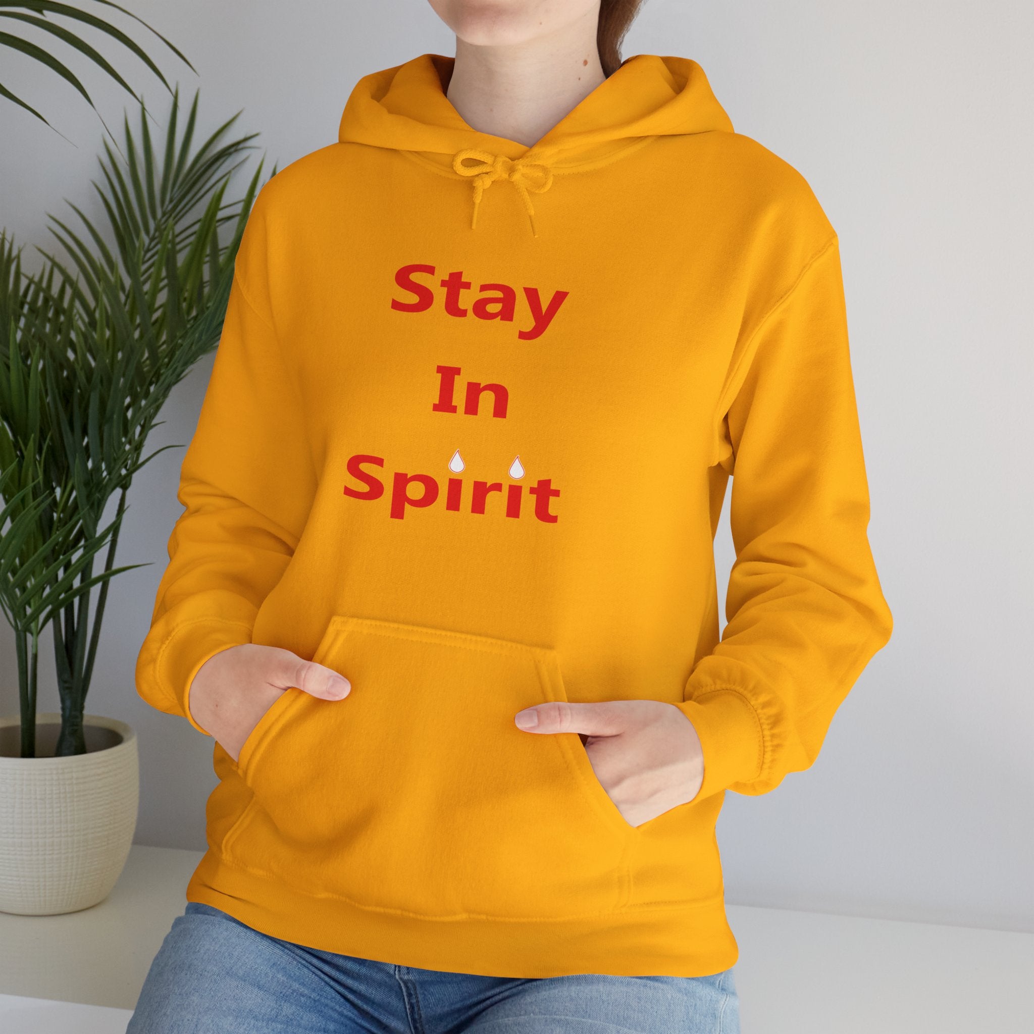 Stay In Spirit Red Lettered Unisex Heavy Blend™ Hooded Sweatshirt