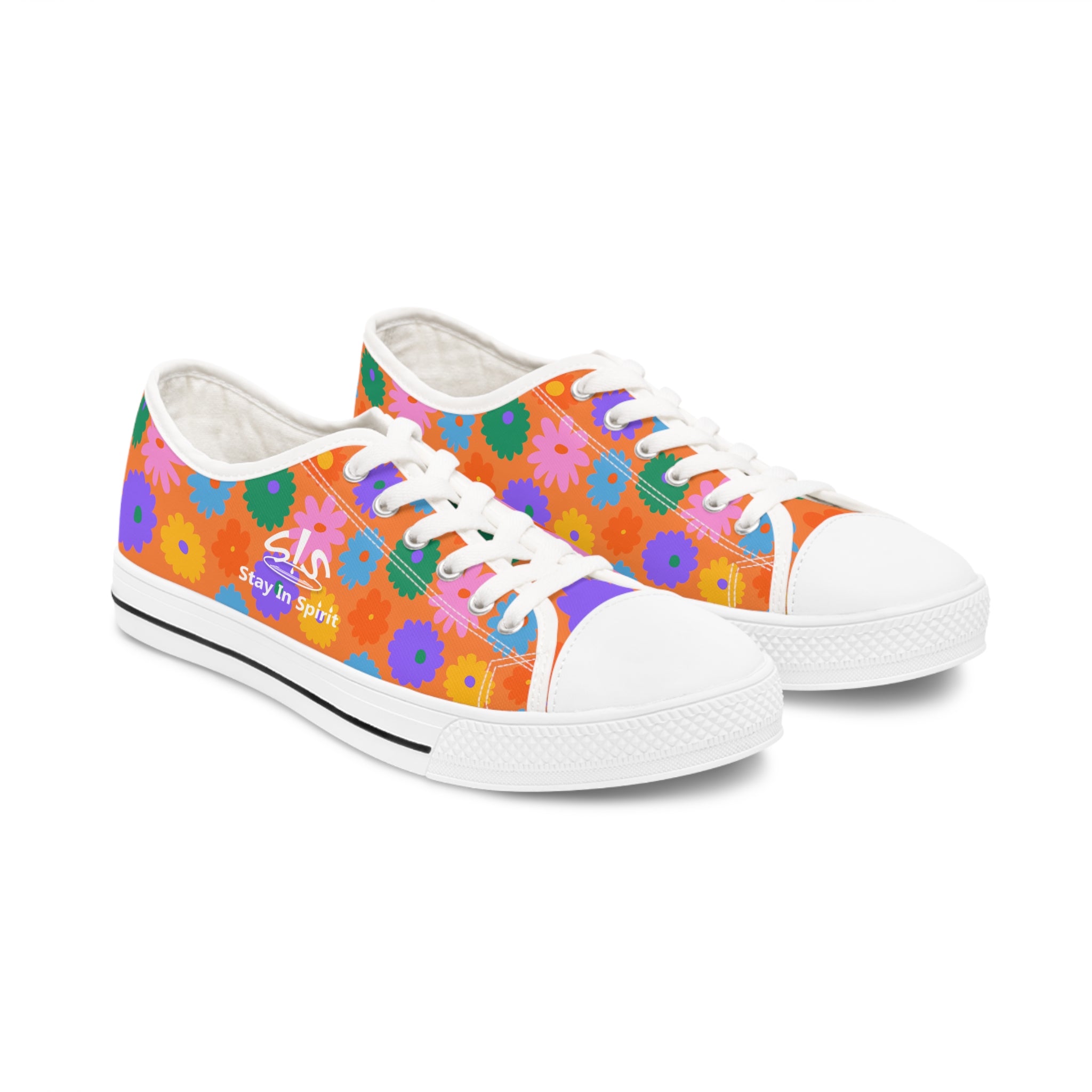 Stay In Spirit Orange Flower Women's Low Top Shoes - Stay In Spirit Shop