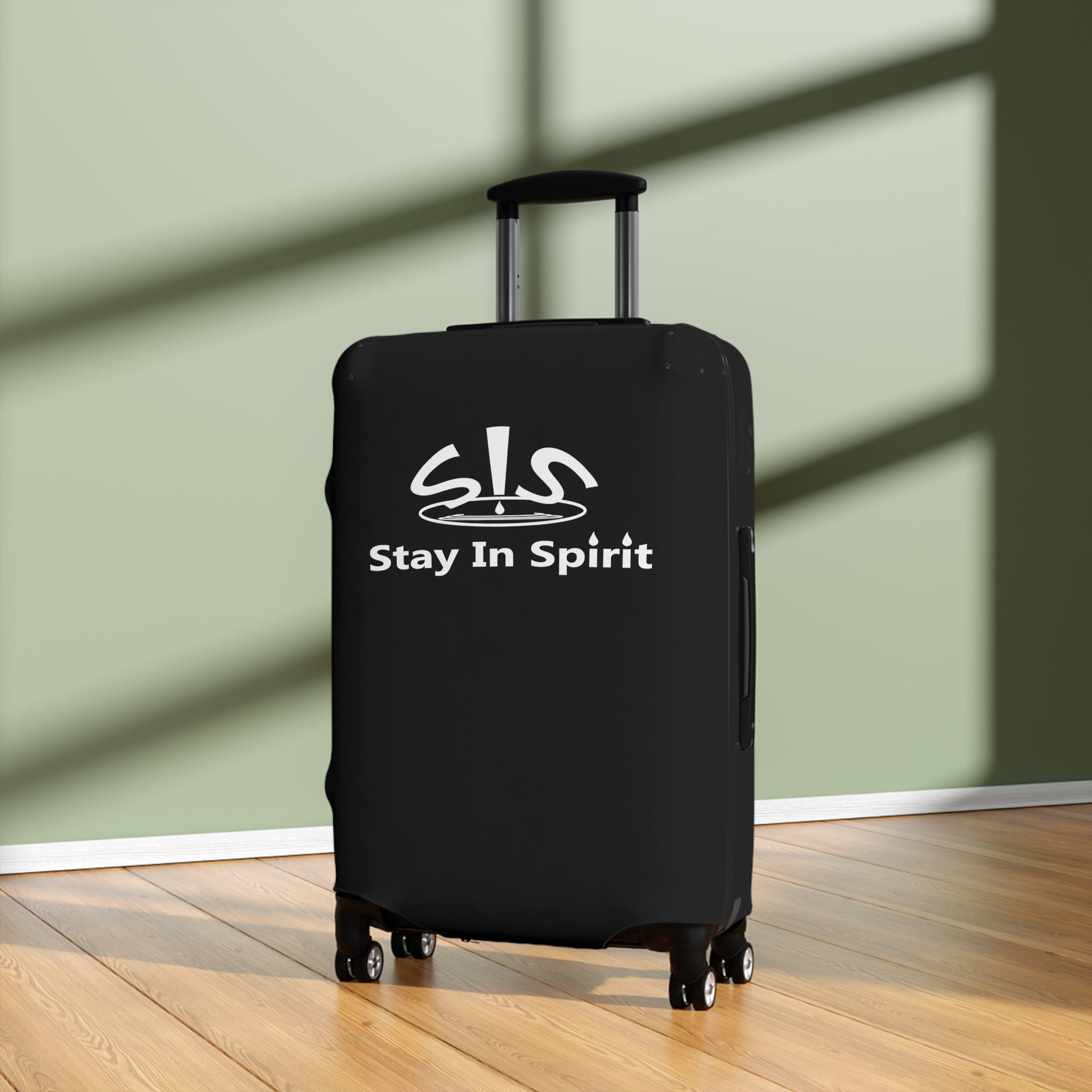 Stay In Spirit Black Luggage Cover - Stay In Spirit Shop