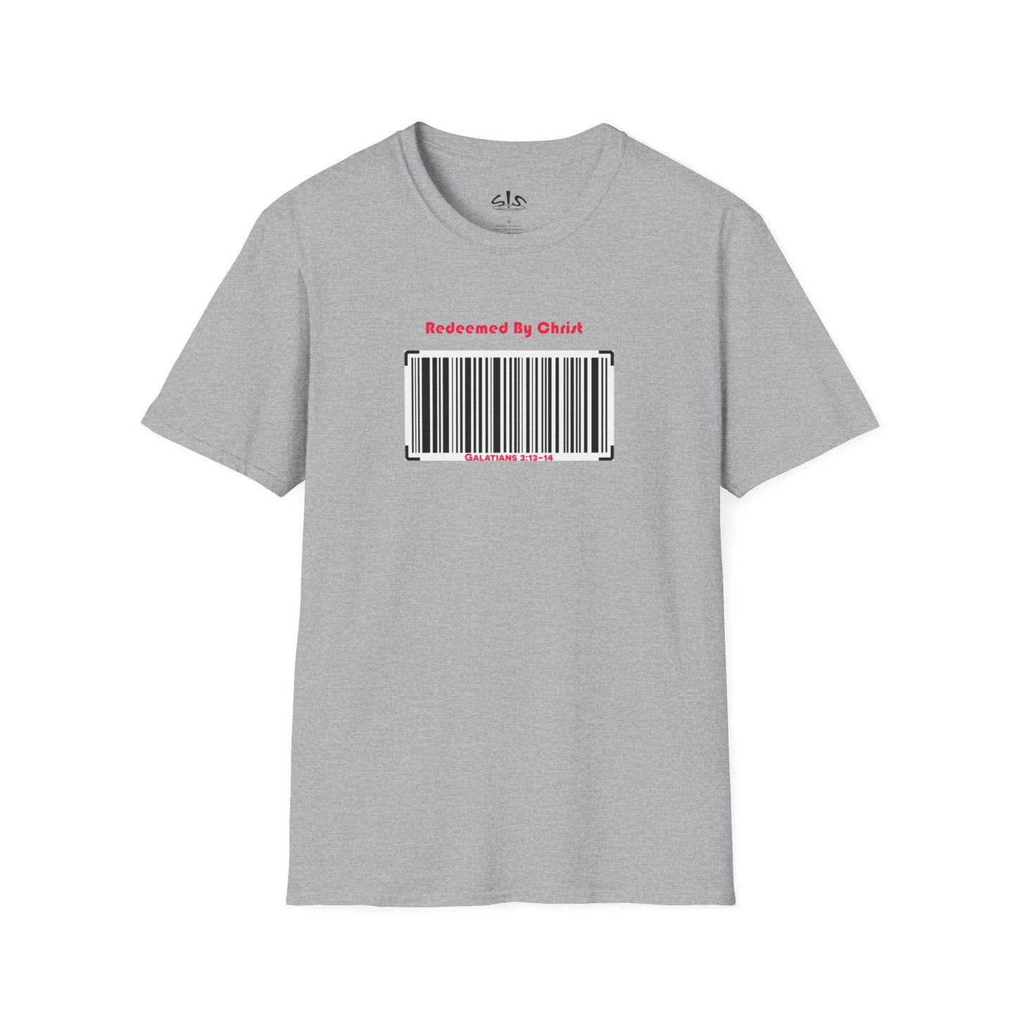 Redeemed By Christ (Red/Black) Unisex Softstyle T-Shirt - Stay In Spirit Shop