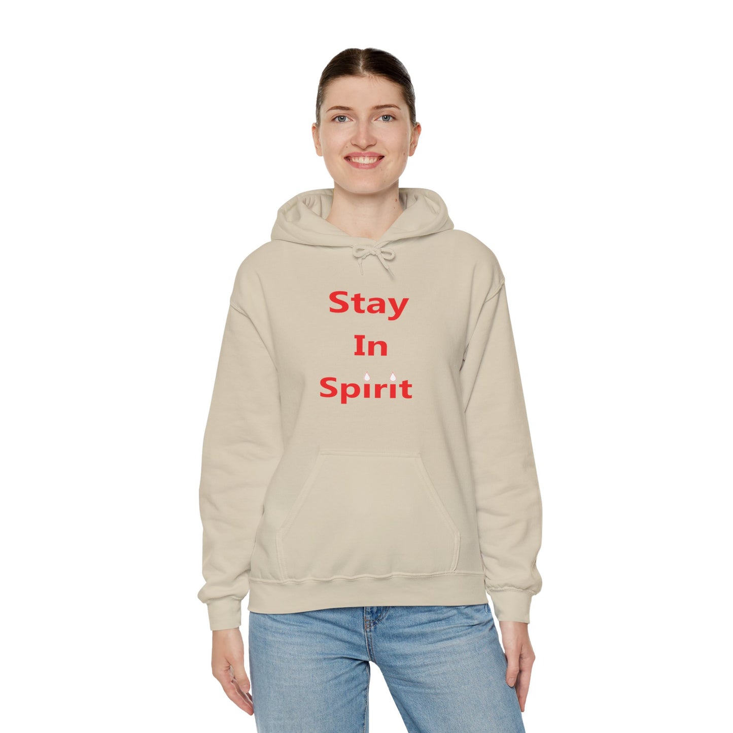 Stay In Spirit Red Lettered Unisex Heavy Blend™ Hooded Sweatshirt