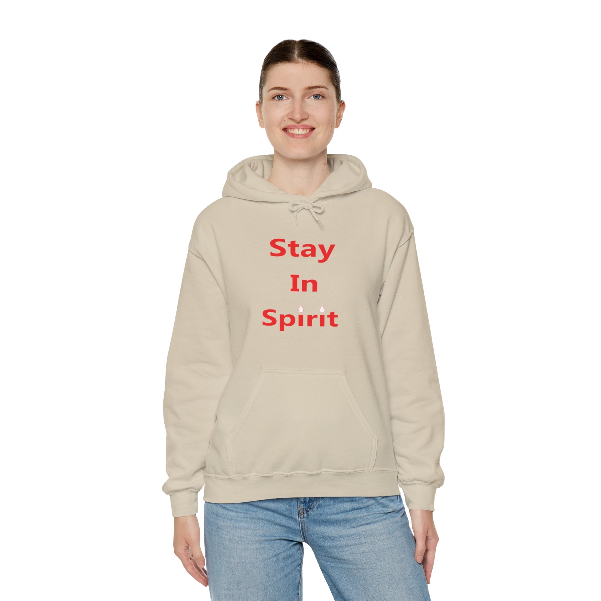 Stay In Spirit Red Lettered Unisex Heavy Blend™ Hooded Sweatshirt