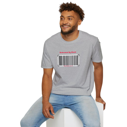 Redeemed By Christ (Red/Black) Unisex Softstyle T-Shirt - Stay In Spirit Shop