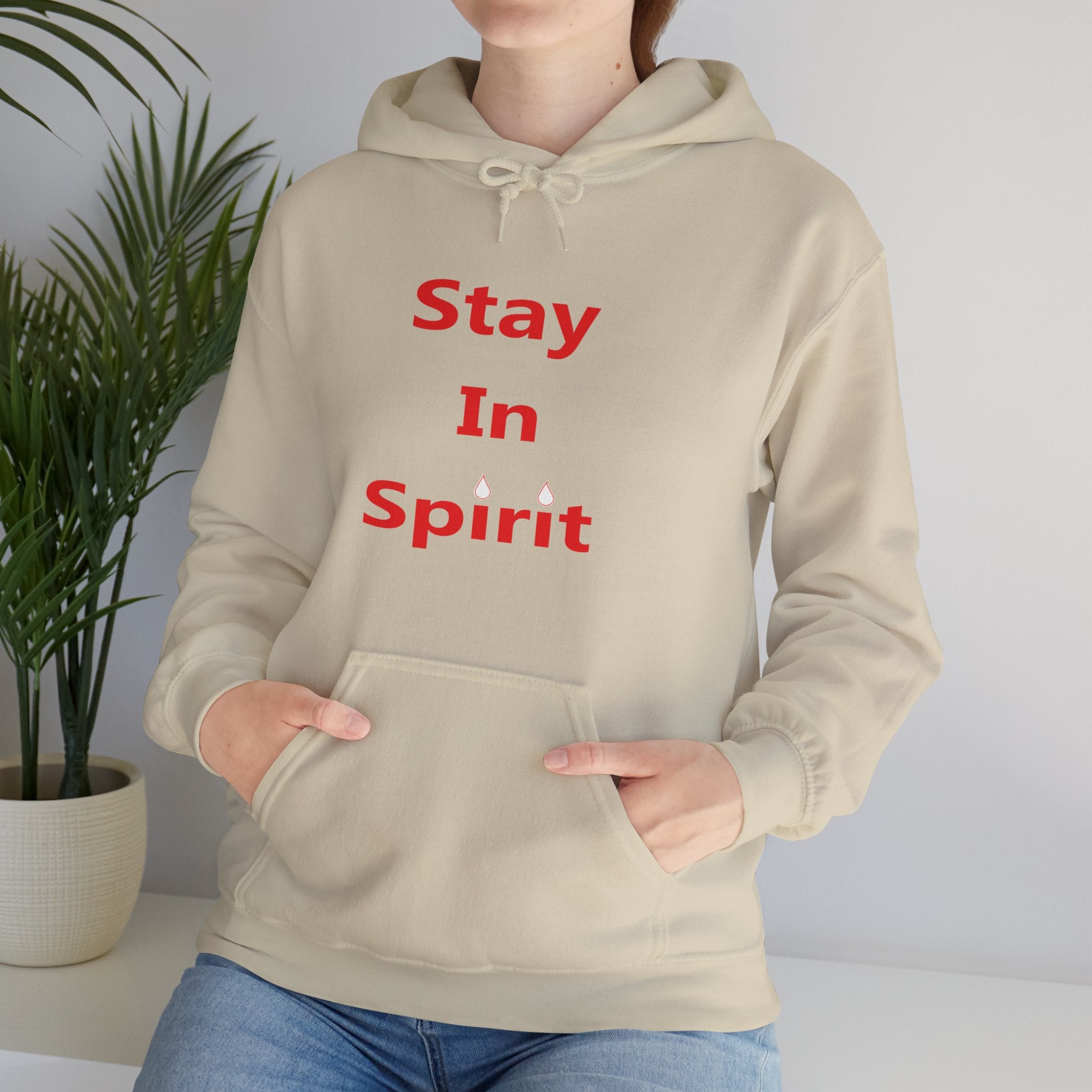 Stay In Spirit Red Lettered Unisex Heavy Blend™ Hooded Sweatshirt