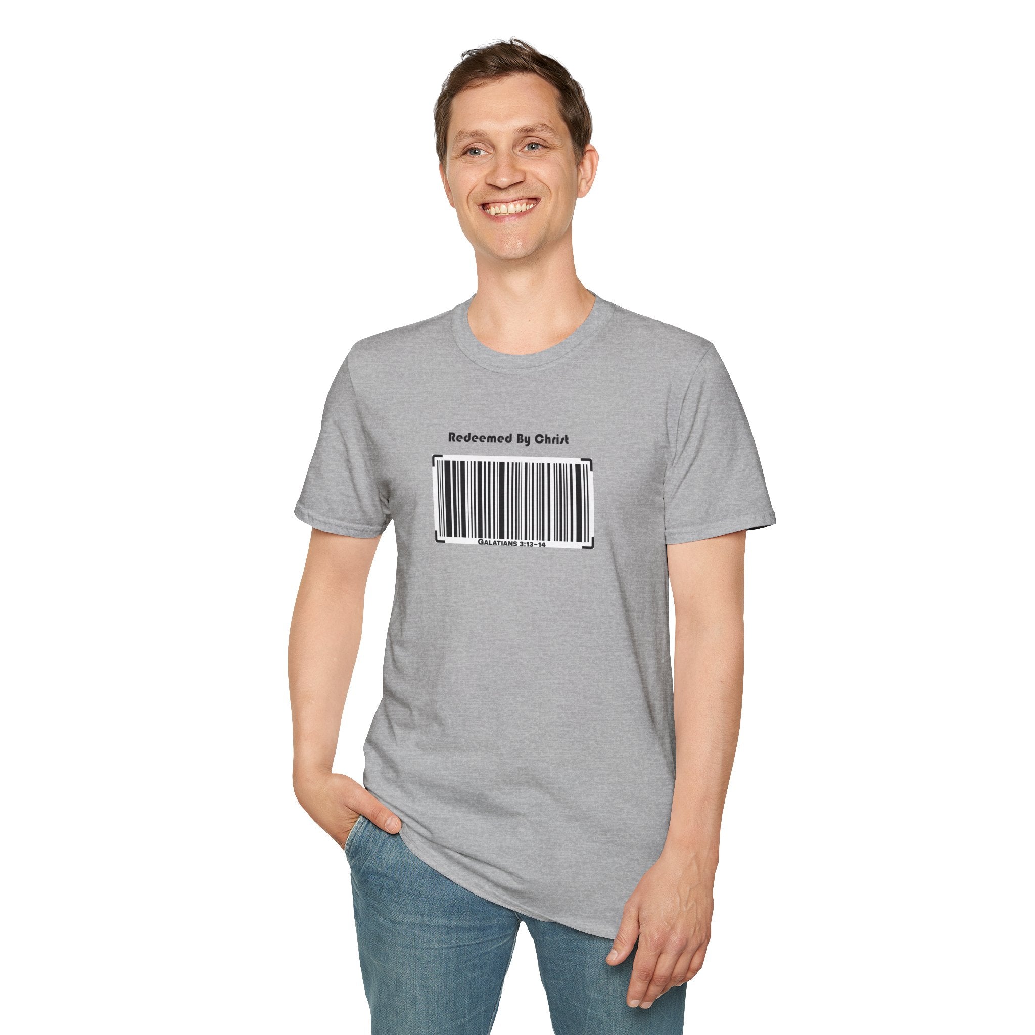 Redeemed by Christ (Black) Unisex Softstyle T-Shirt - Stay In Spirit Shop