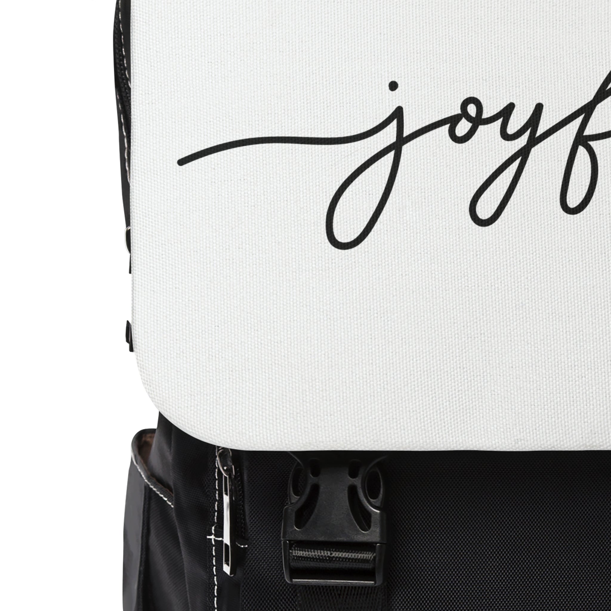 Joyful Black/White Unisex Casual Shoulder Backpack - Stay In Spirit Shop