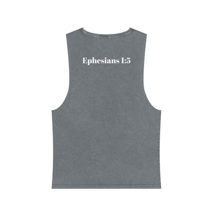 Fostered by the Father Unisex Stonewash Tank Top - Stay In Spirit Shop