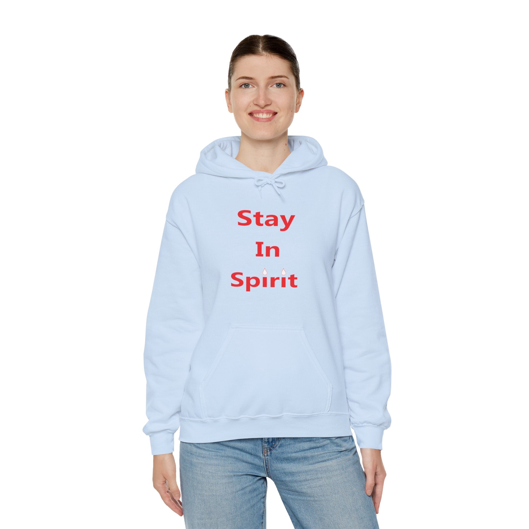 Stay In Spirit Red Lettered Unisex Heavy Blend™ Hooded Sweatshirt