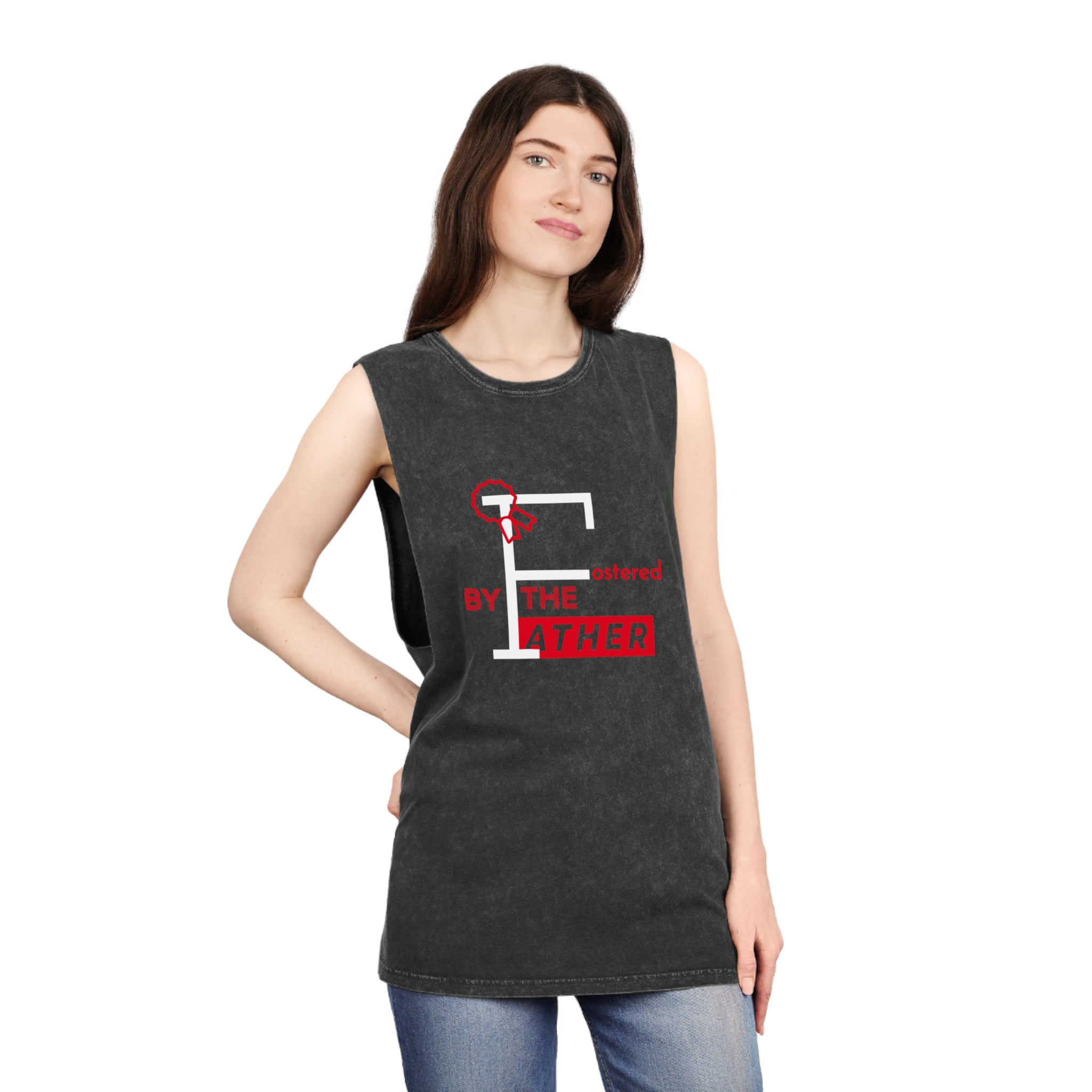 Fostered by the Father Unisex Stonewash Tank Top - Stay In Spirit Shop