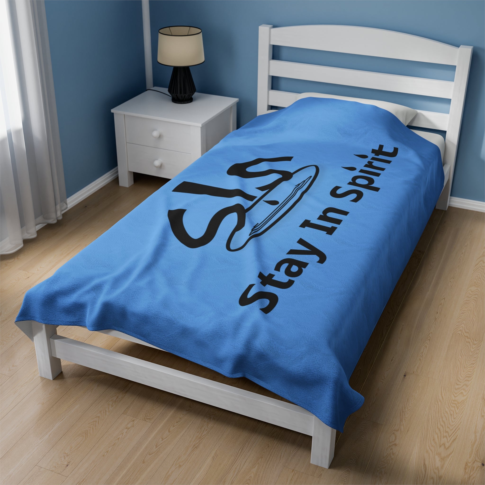 Light Blue Stay In Spirit Velveteen Plush Blanket - Stay In Spirit Shop