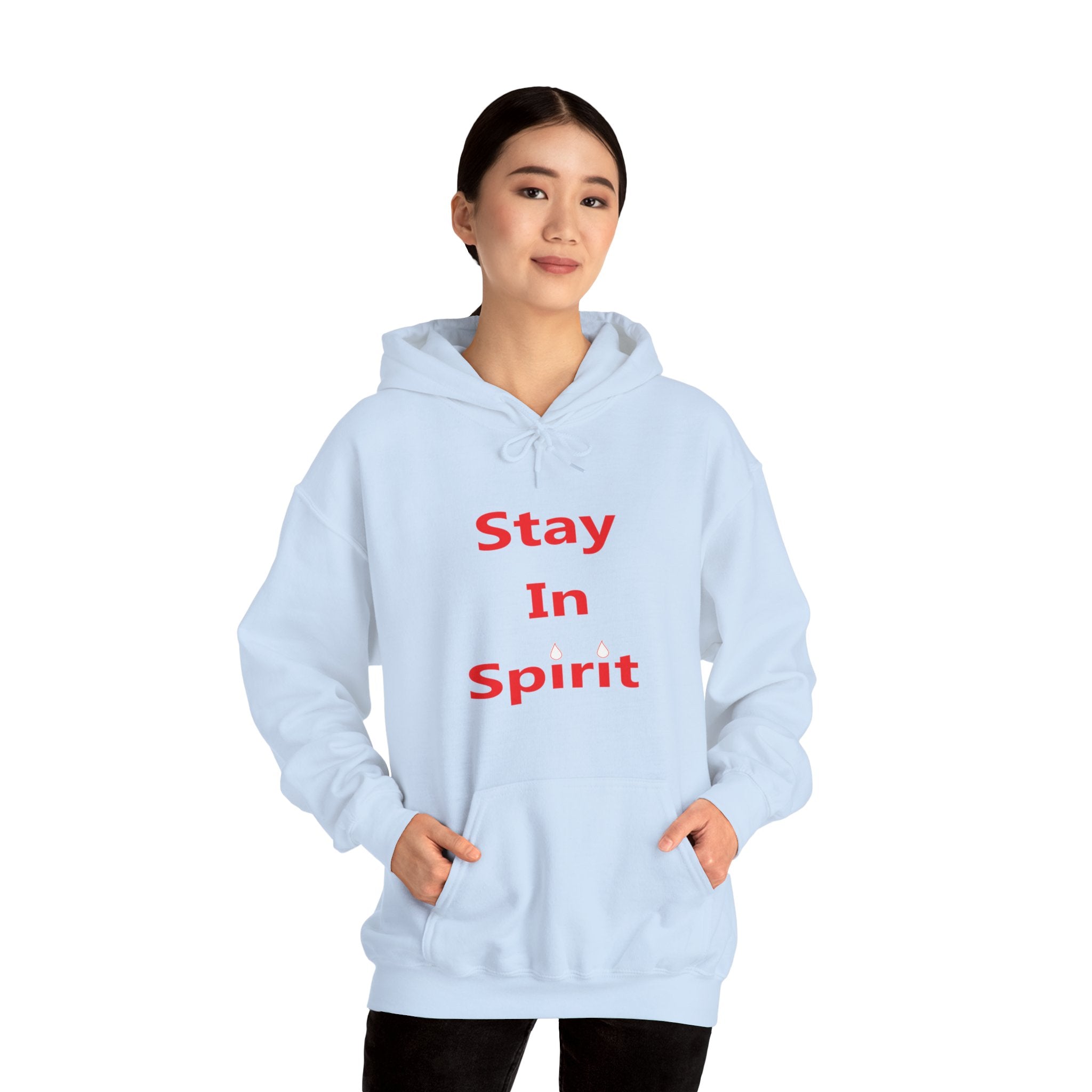 Stay In Spirit Red Lettered Unisex Heavy Blend™ Hooded Sweatshirt