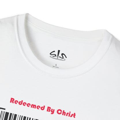 Redeemed By Christ (Red/Black) Unisex Softstyle T-Shirt - Stay In Spirit Shop