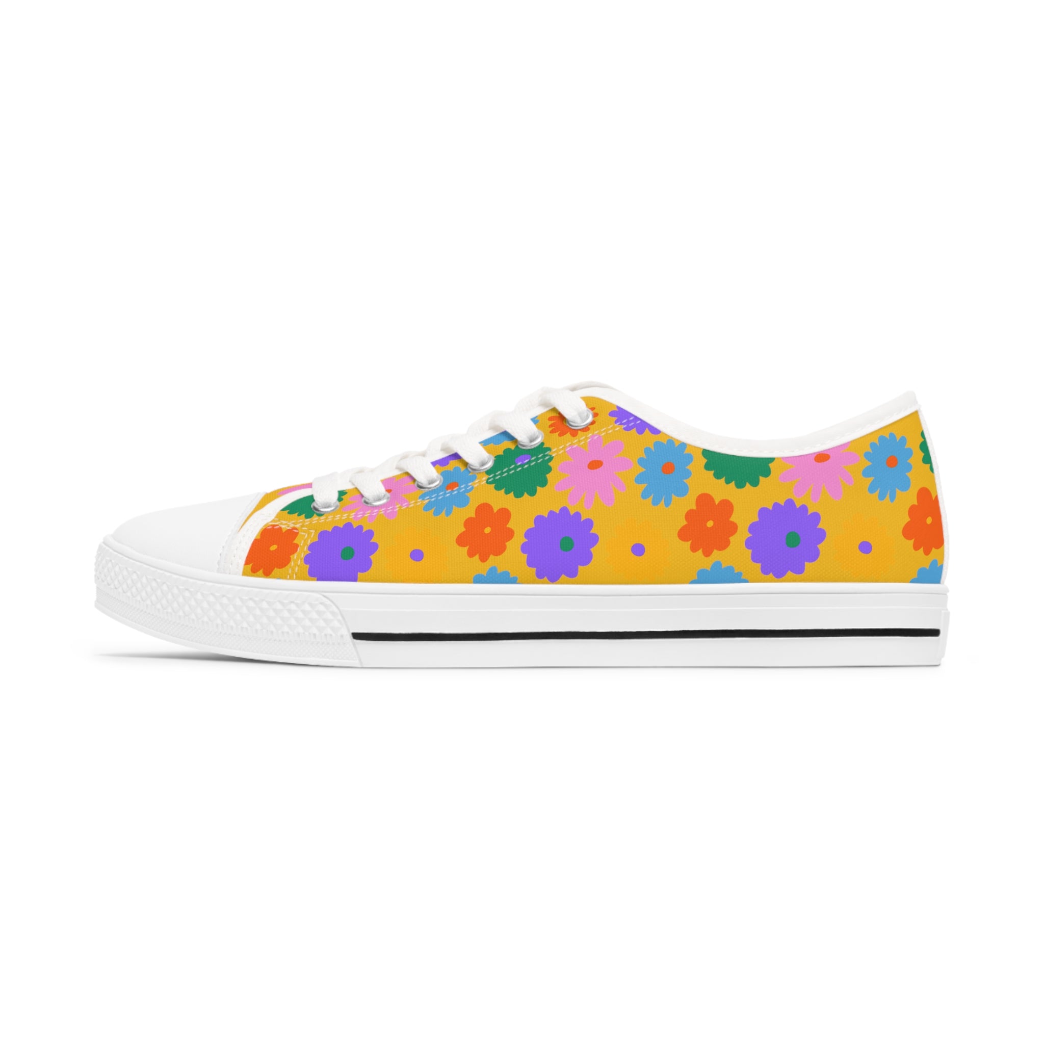 Stay In Spirit Yellow Flower Women's Low Top Shoes - Stay In Spirit Shop