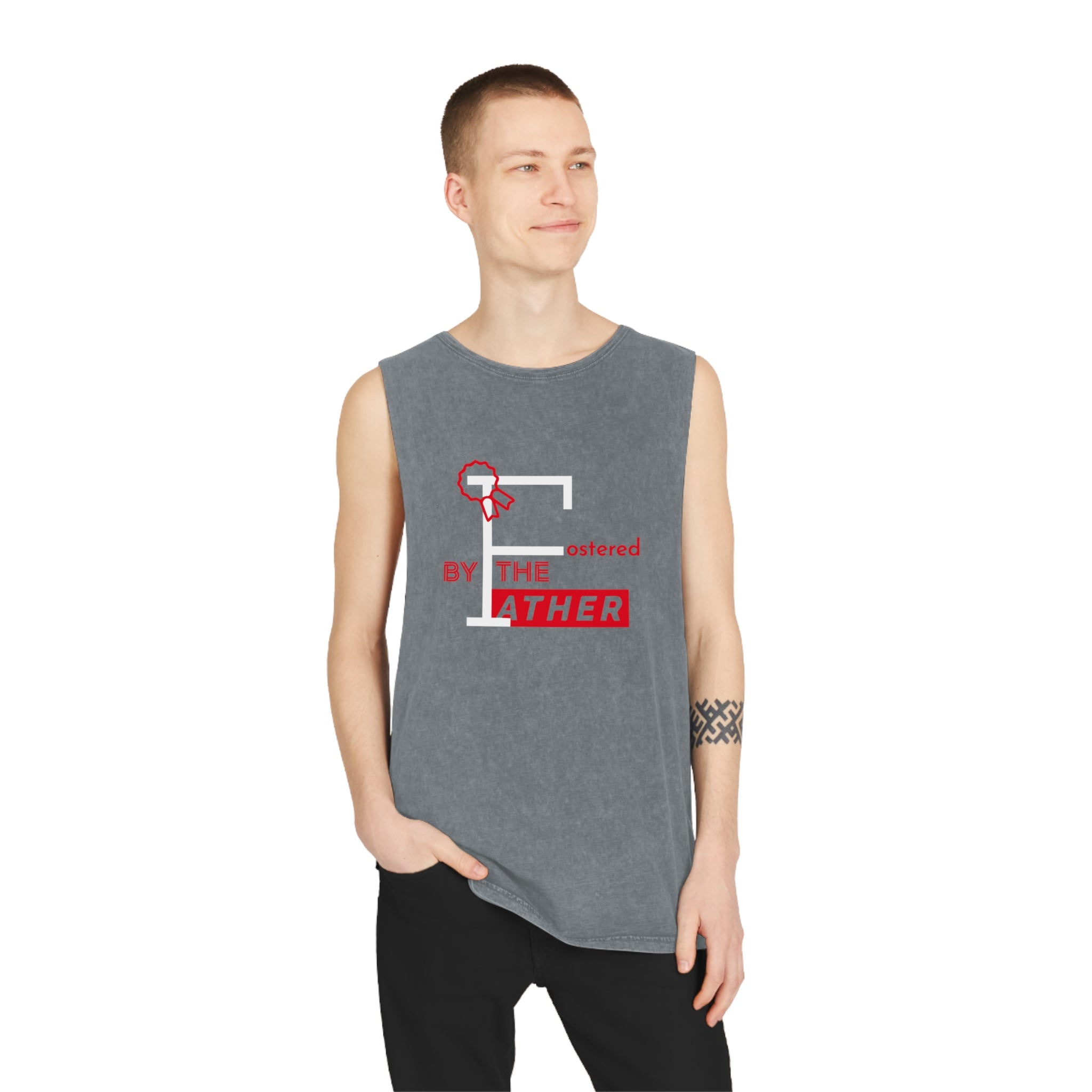 Fostered by the Father Unisex Stonewash Tank Top - Stay In Spirit Shop