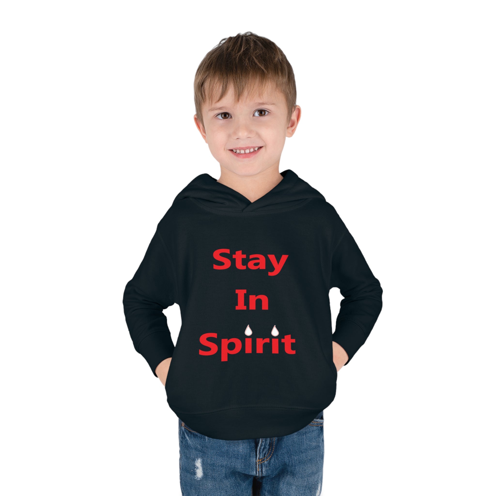 Stay In Spirit Red Lettered Toddler Pullover Fleece Hoodie - Stay In Spirit Shop