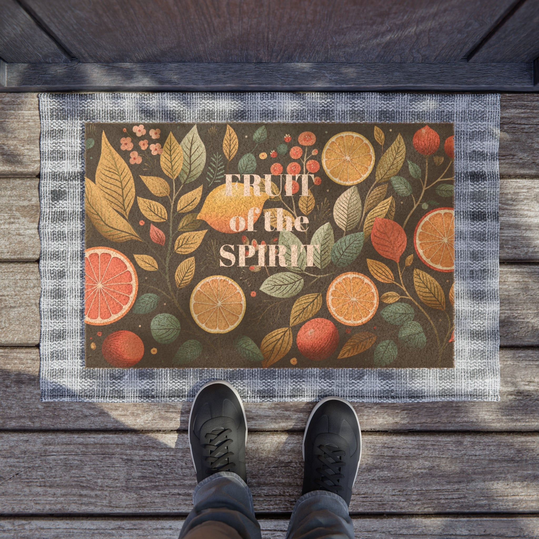 Fruit of the Spirit Black Multicolor Doormat - Stay In Spirit Shop