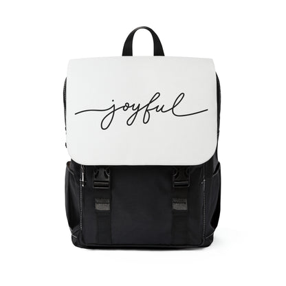 Joyful Black/White Unisex Casual Shoulder Backpack - Stay In Spirit Shop