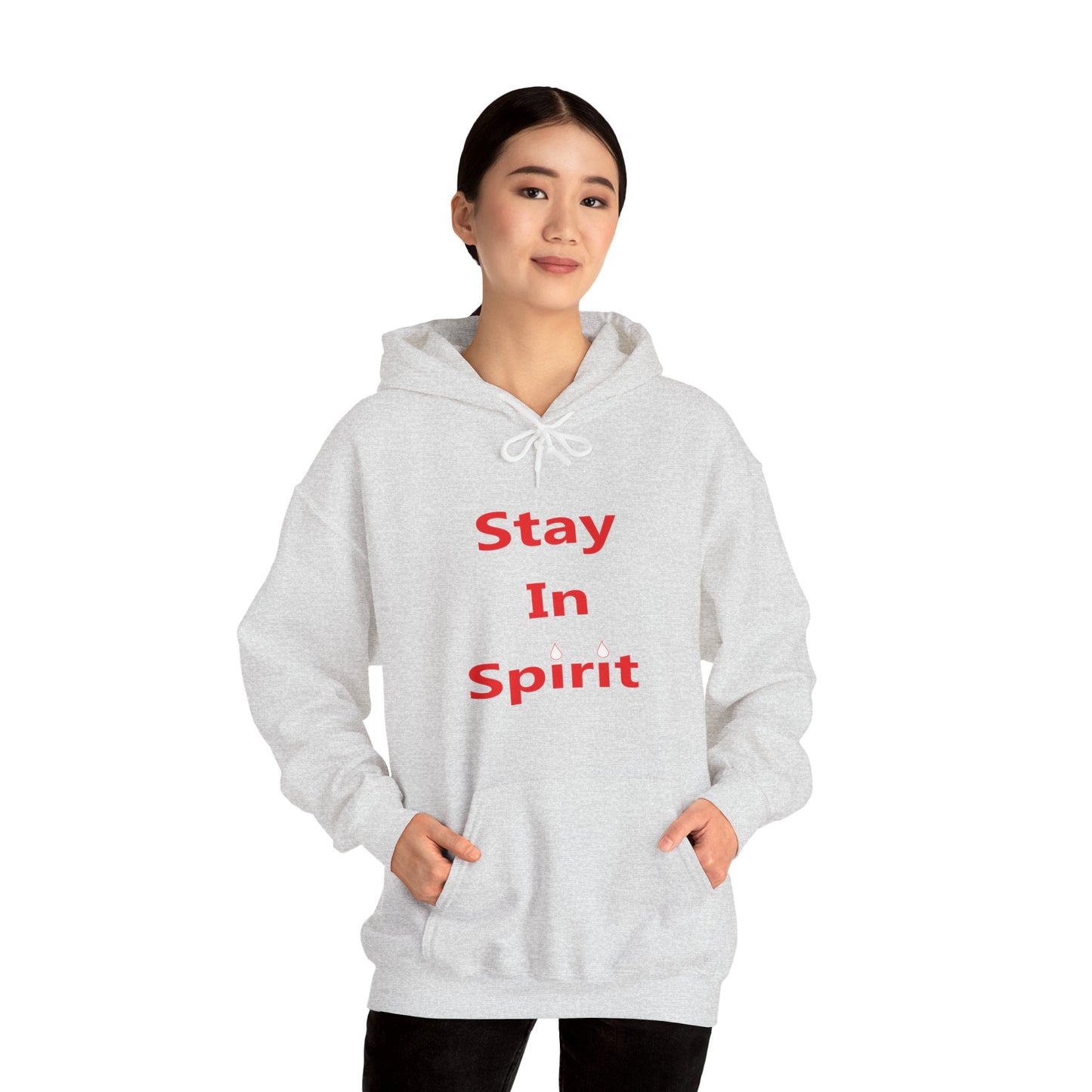 Stay In Spirit Red Lettered Unisex Heavy Blend™ Hooded Sweatshirt