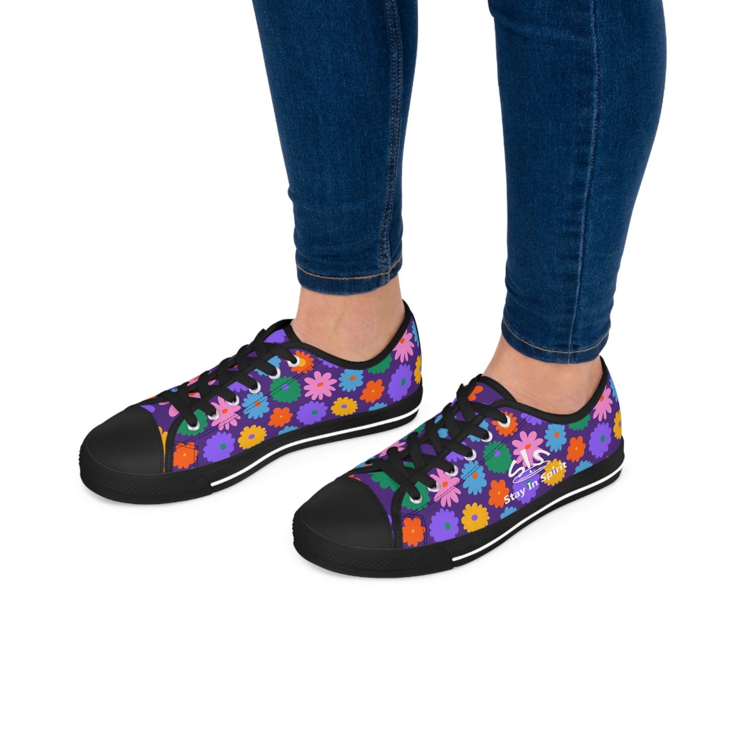 Stay In Spirit Purple Flower Women's Low Top Shoes - Stay In Spirit Shop