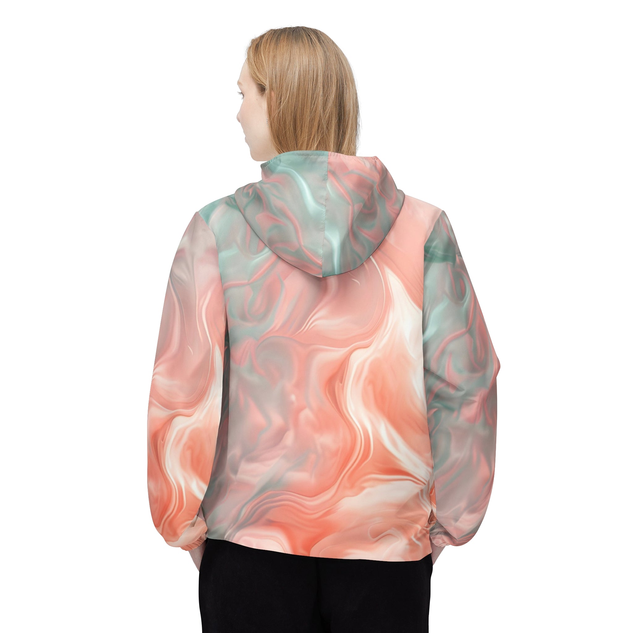 Regenerate Restore Revive Teal and Peach Windbreaker Jacket - Stay In Spirit Shop