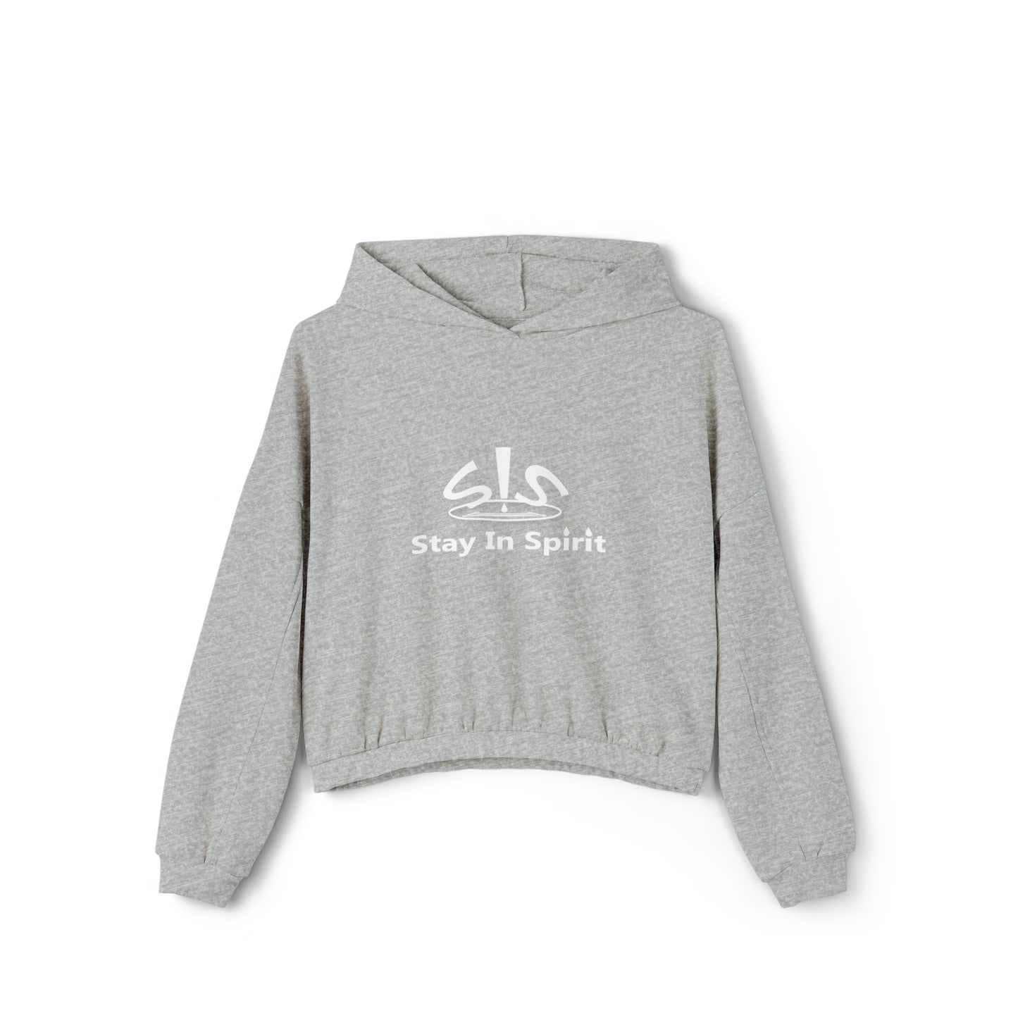 Women's Stay In Spirit White Logo Cinched Bottom Hoodie - Stay In Spirit Shop