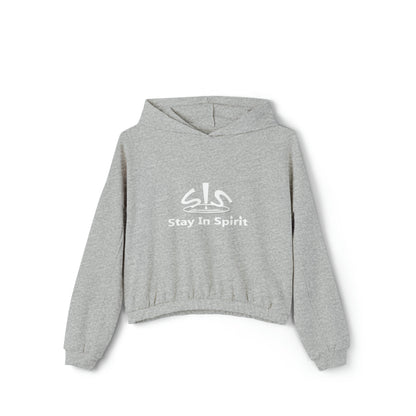 Women's Stay In Spirit White Logo Cinched Bottom Hoodie - Stay In Spirit Shop