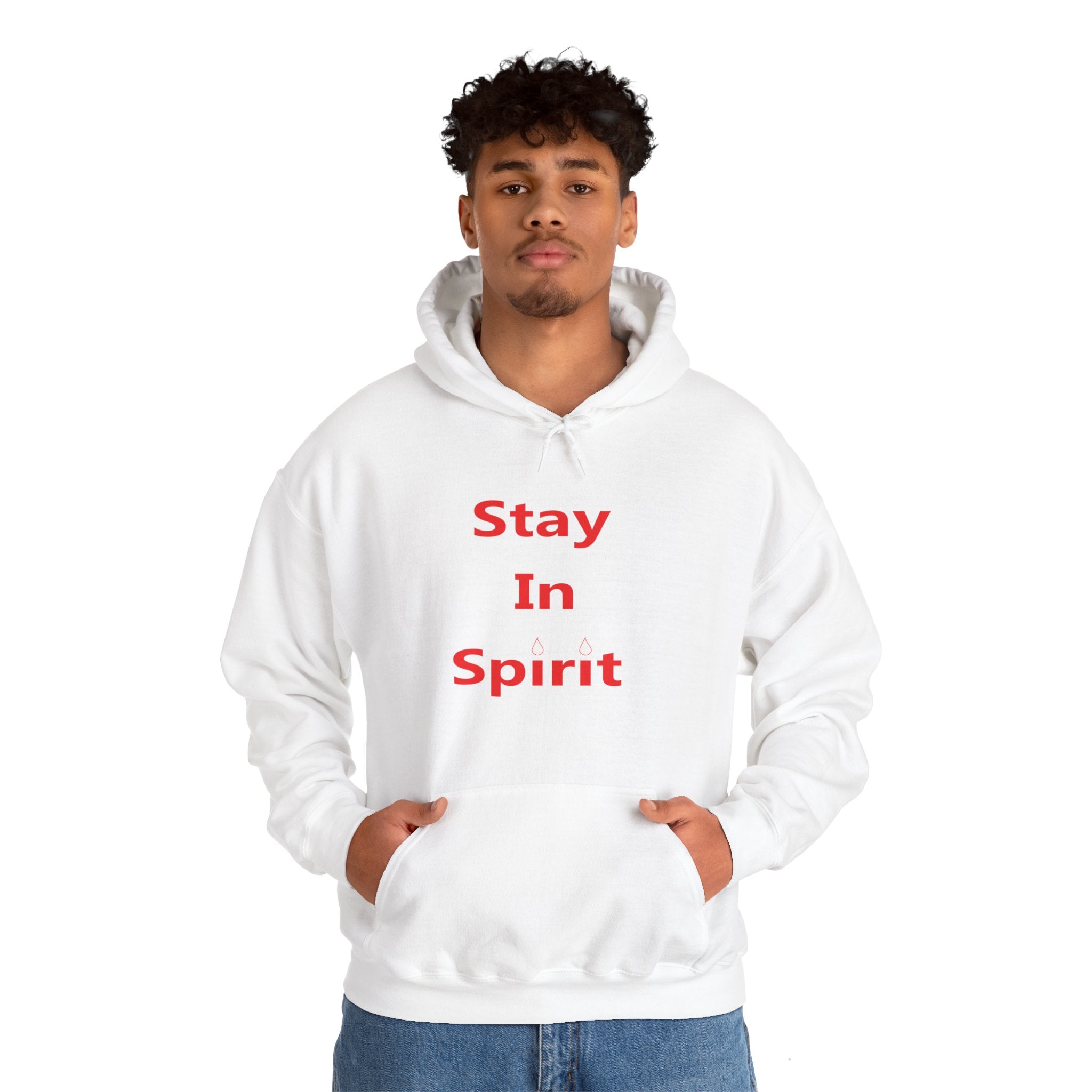 Stay In Spirit Red Lettered Unisex Heavy Blend™ Hooded Sweatshirt