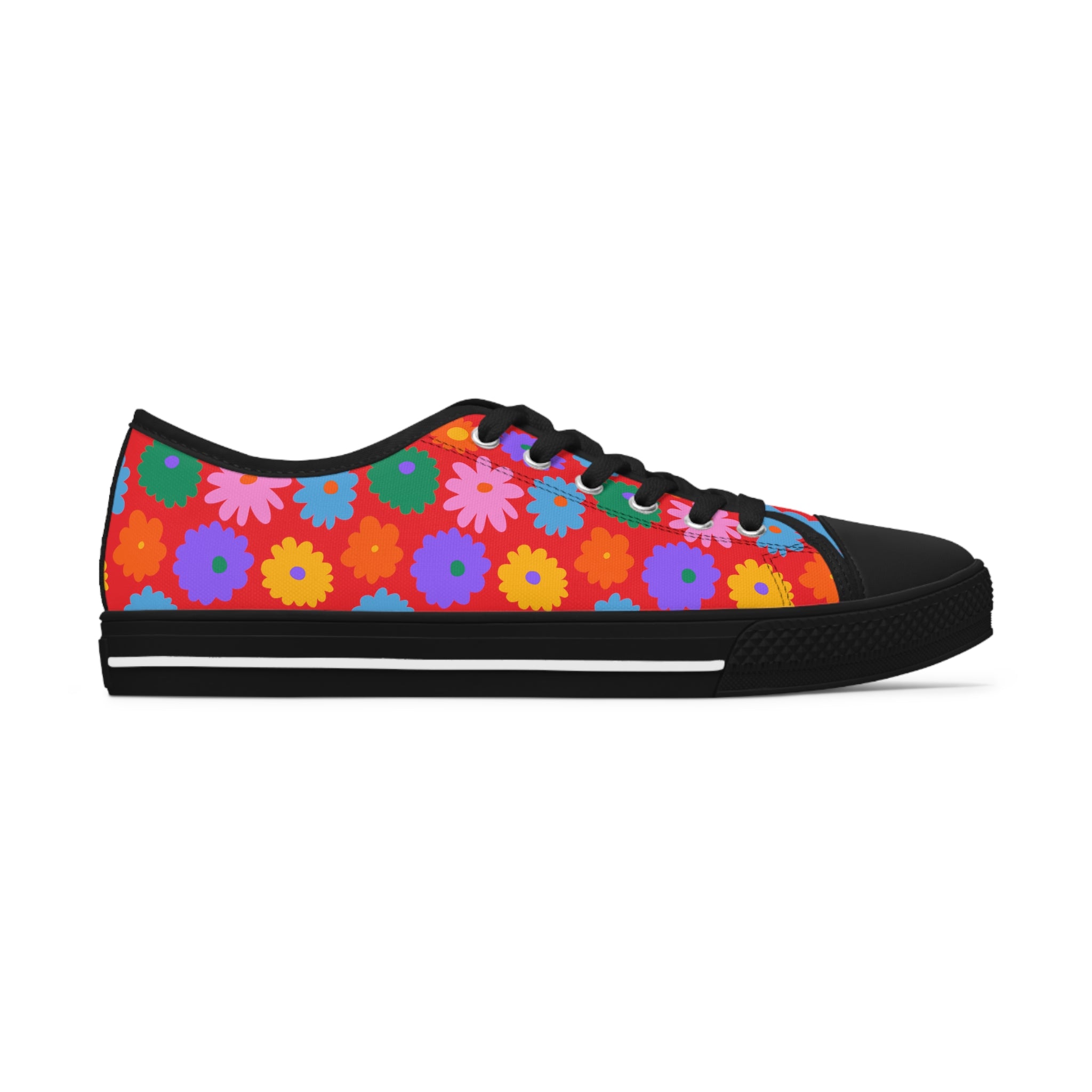 Stay In Spirit Red Flower Women's Low Top Shoes - Stay In Spirit Shop