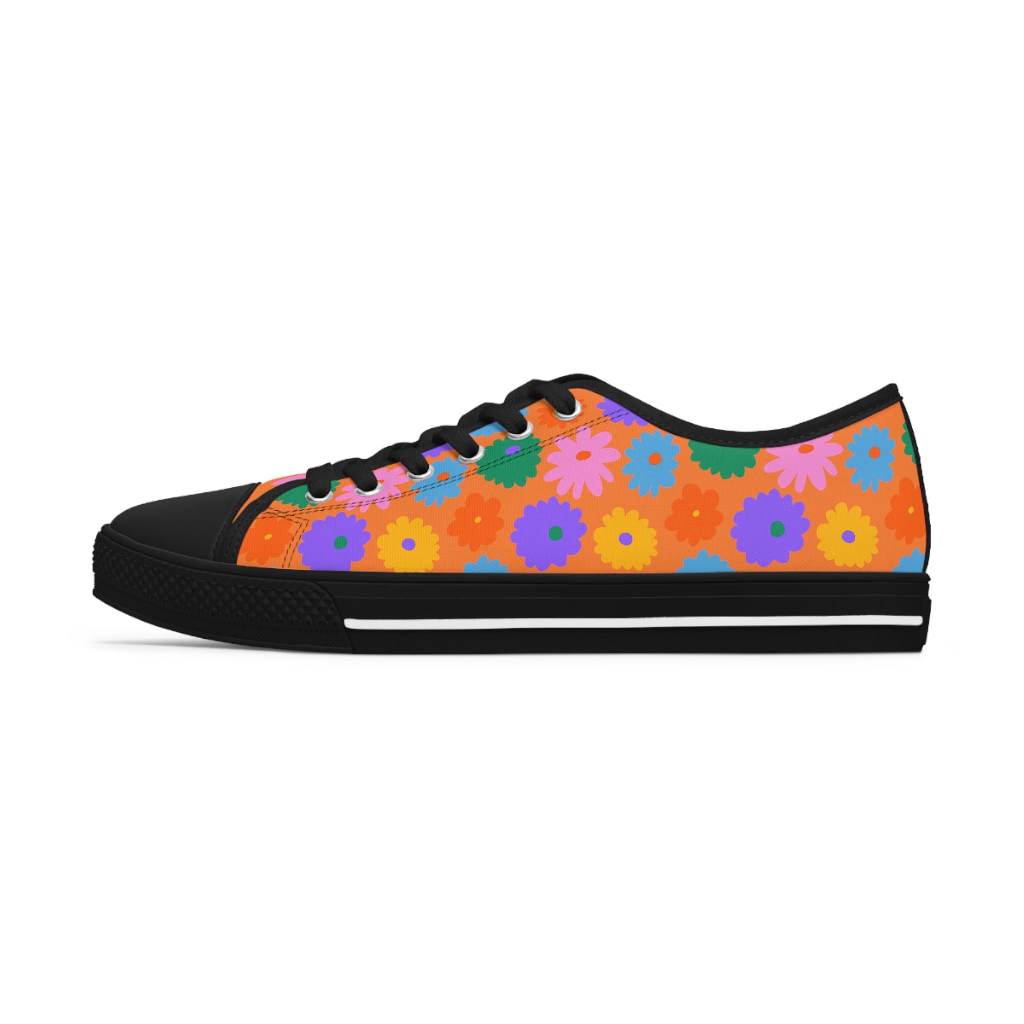 Stay In Spirit Orange Flower Women's Low Top Shoes - Stay In Spirit Shop