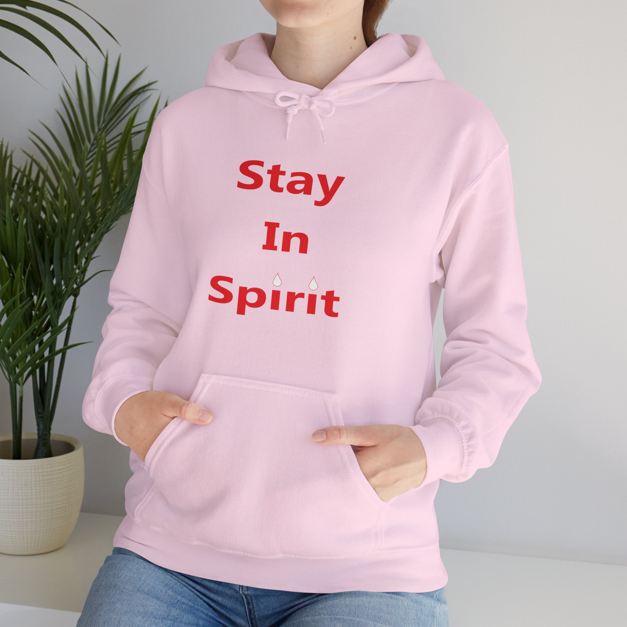 Stay In Spirit Red Lettered Unisex Heavy Blend™ Hooded Sweatshirt