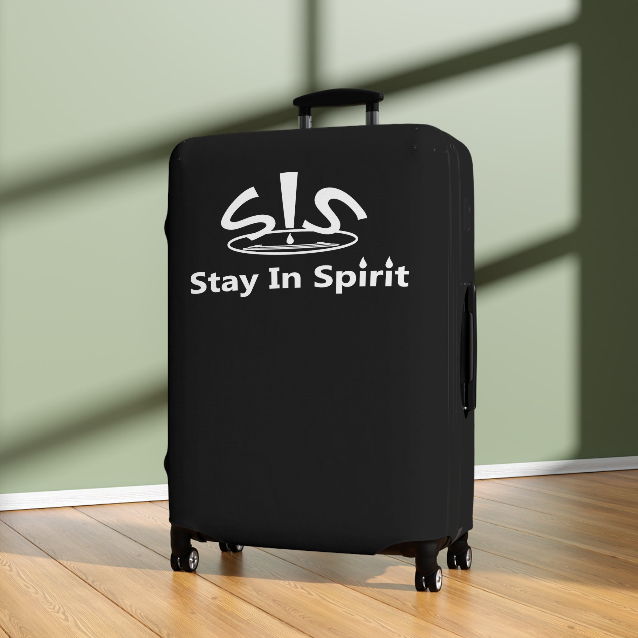 Stay In Spirit Black Luggage Cover - Stay In Spirit Shop