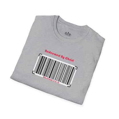 Redeemed By Christ (Red/Black) Unisex Softstyle T-Shirt - Stay In Spirit Shop