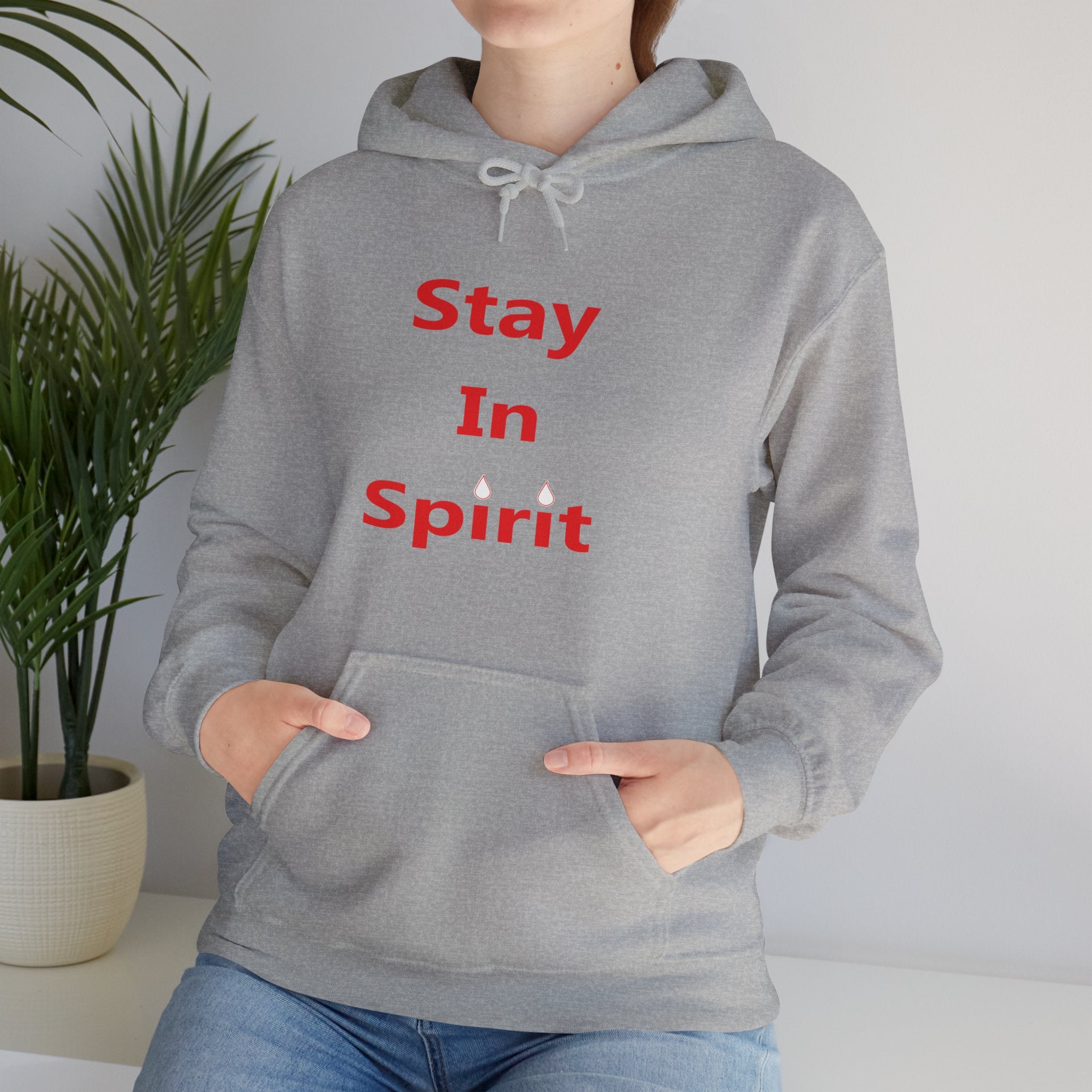 Stay In Spirit Red Lettered Unisex Heavy Blend™ Hooded Sweatshirt