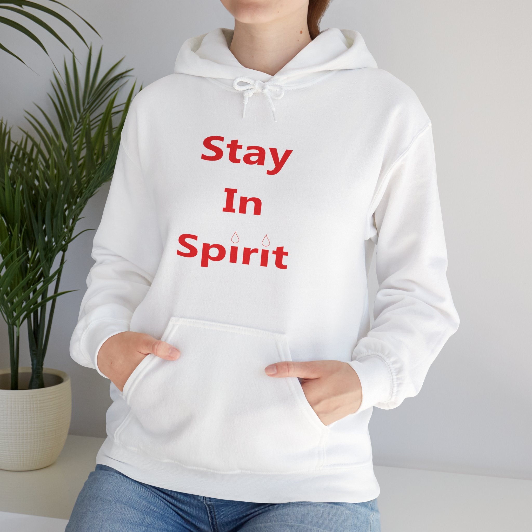 Stay In Spirit Red Lettered Unisex Heavy Blend™ Hooded Sweatshirt