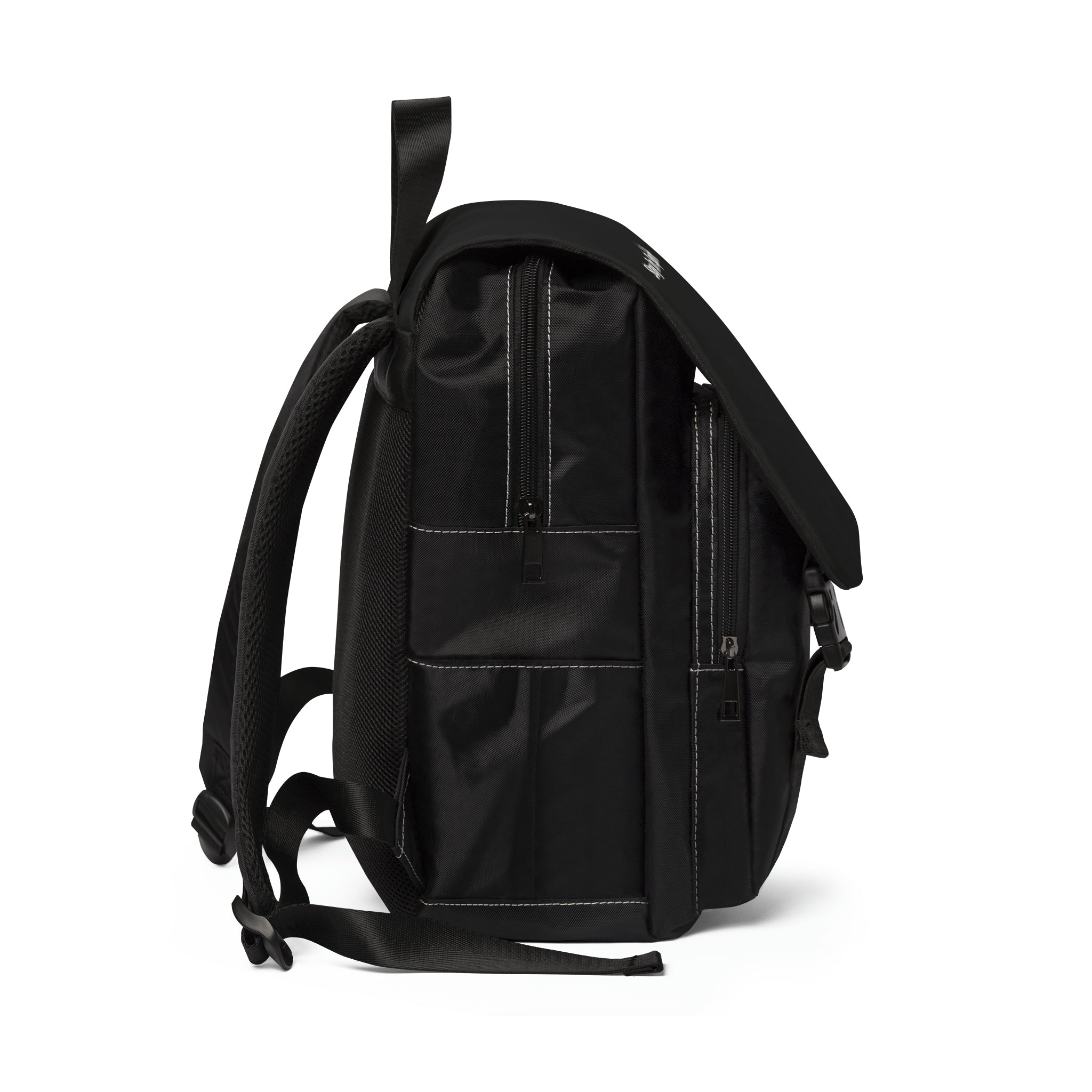 Stay In Spirit Lettered (White) - Black Unisex Casual Shoulder Backpack - Stay In Spirit Shop