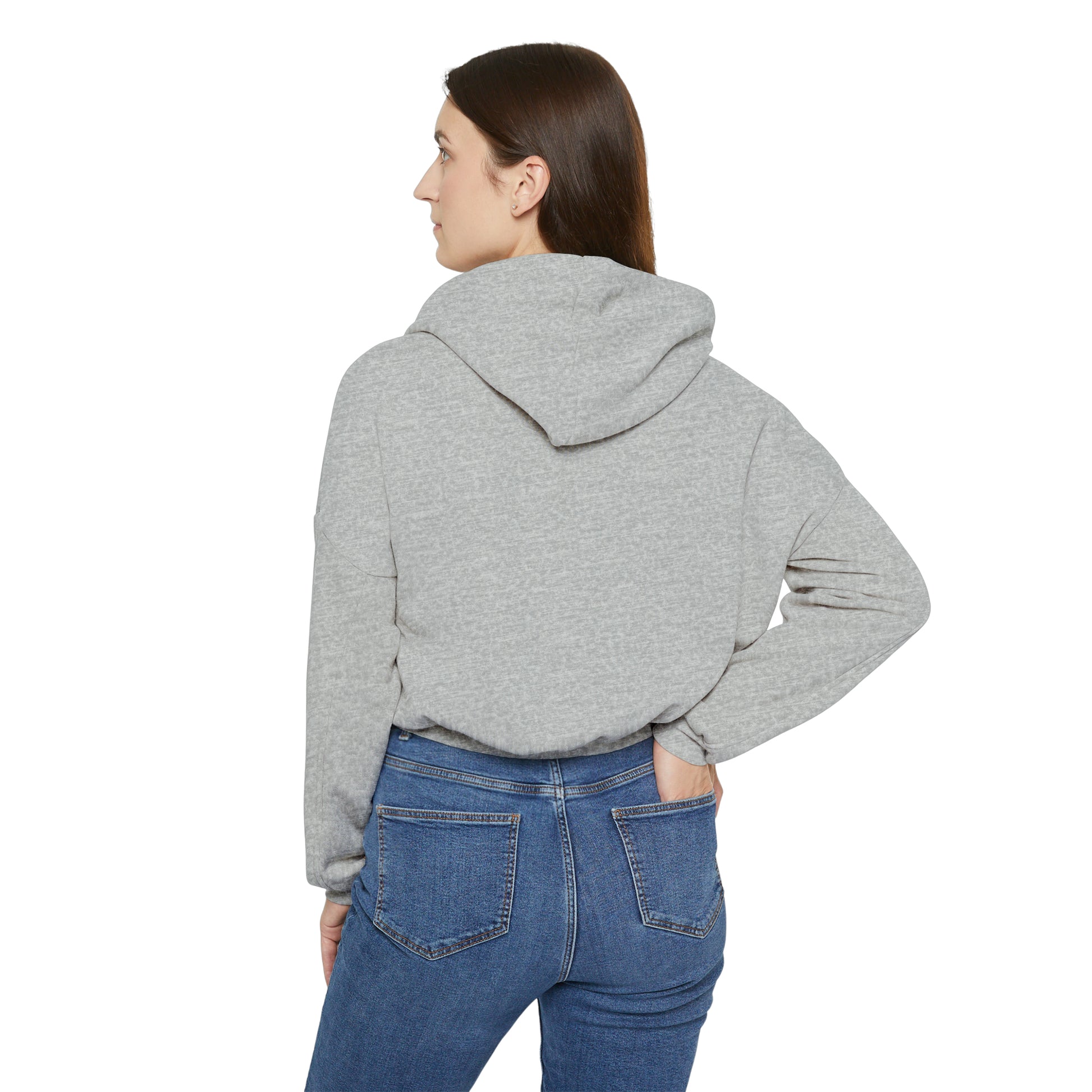 Women's Stay In Spirit White Logo Cinched Bottom Hoodie - Stay In Spirit Shop
