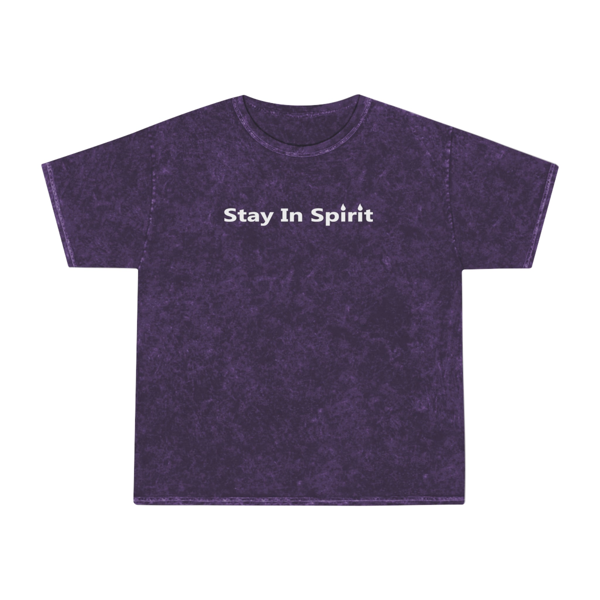 Stay In Spirit White Lettered Unisex Mineral Wash T-Shirt - Stay In Spirit Shop