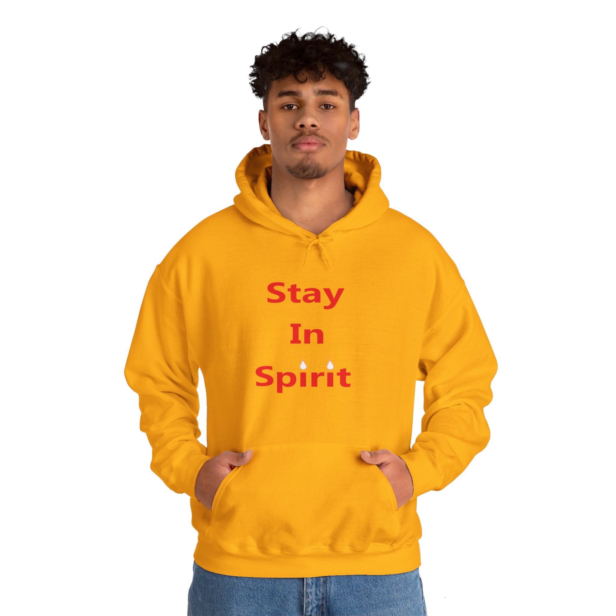 Stay In Spirit Red Lettered Unisex Heavy Blend™ Hooded Sweatshirt