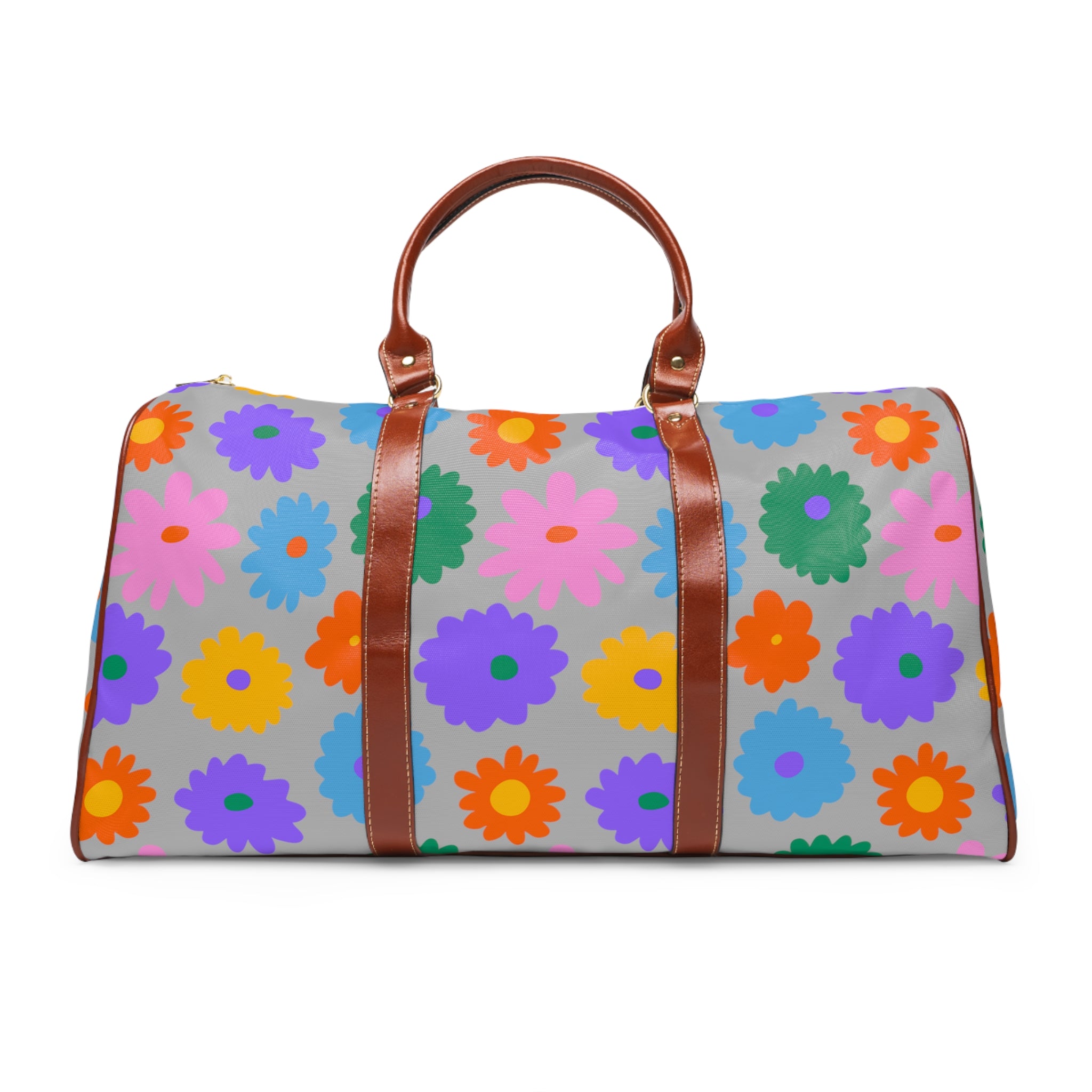 Stay In Spirit Gray Flower Waterproof Travel Bag (Luxury) - Stay In Spirit Shop