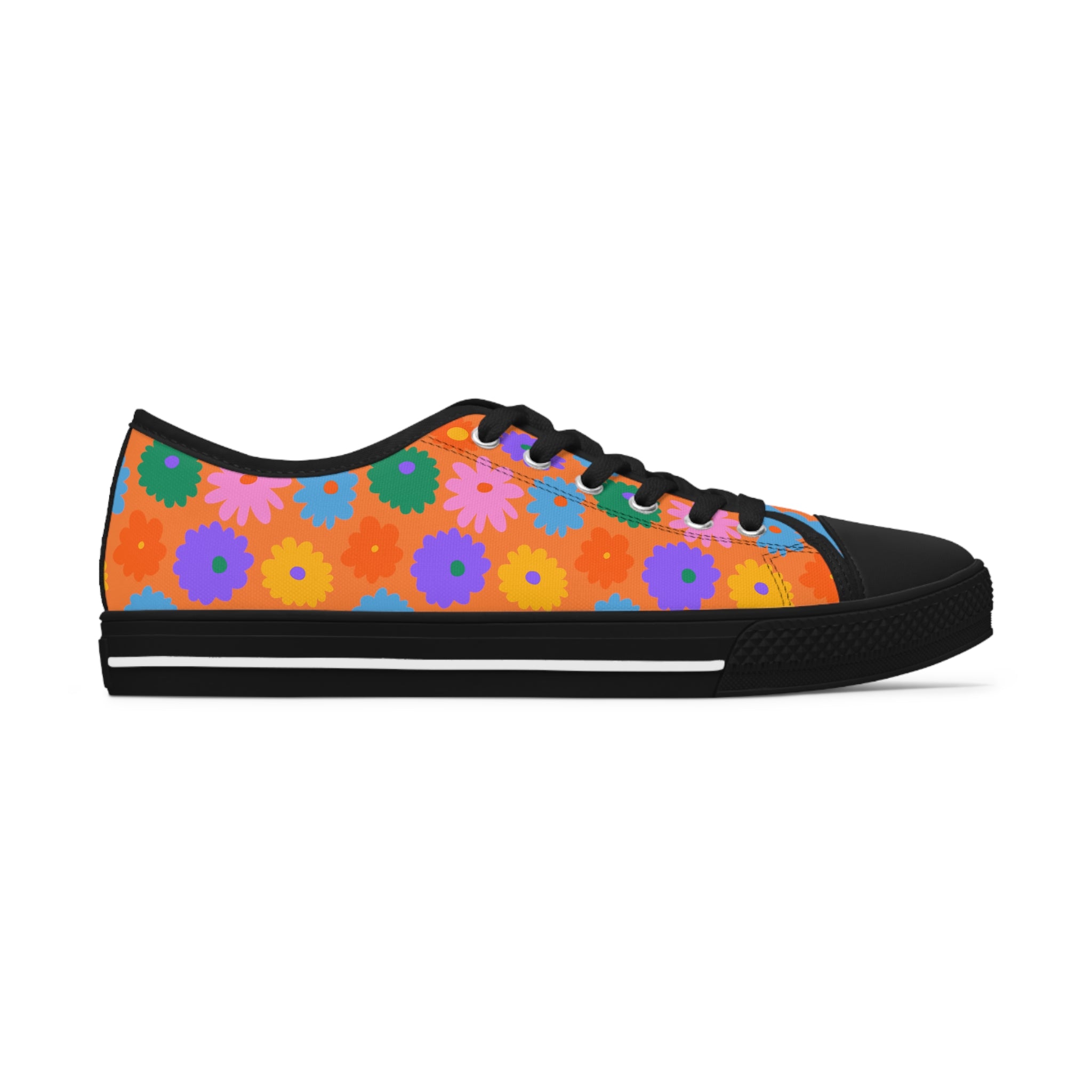 Stay In Spirit Orange Flower Women's Low Top Shoes - Stay In Spirit Shop