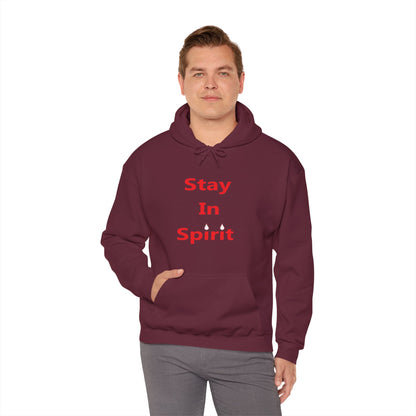 Stay In Spirit Red Lettered Unisex Heavy Blend™ Hooded Sweatshirt