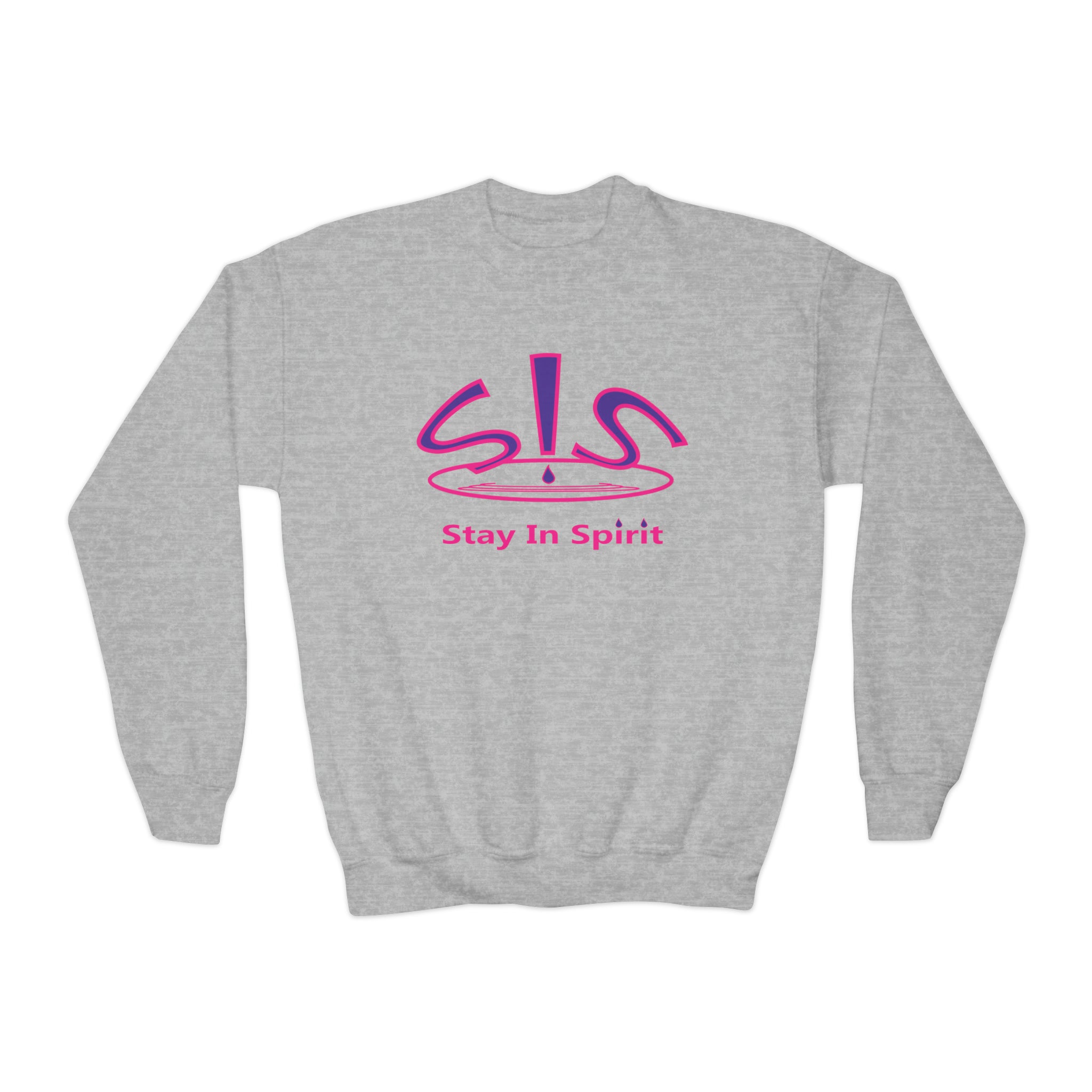 Stay In Spirit Logo (Purple/Pink) Youth Crewneck Sweatshirt - Stay In Spirit Shop