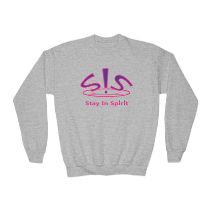 Stay In Spirit Logo (Purple/Pink) Youth Crewneck Sweatshirt - Stay In Spirit Shop